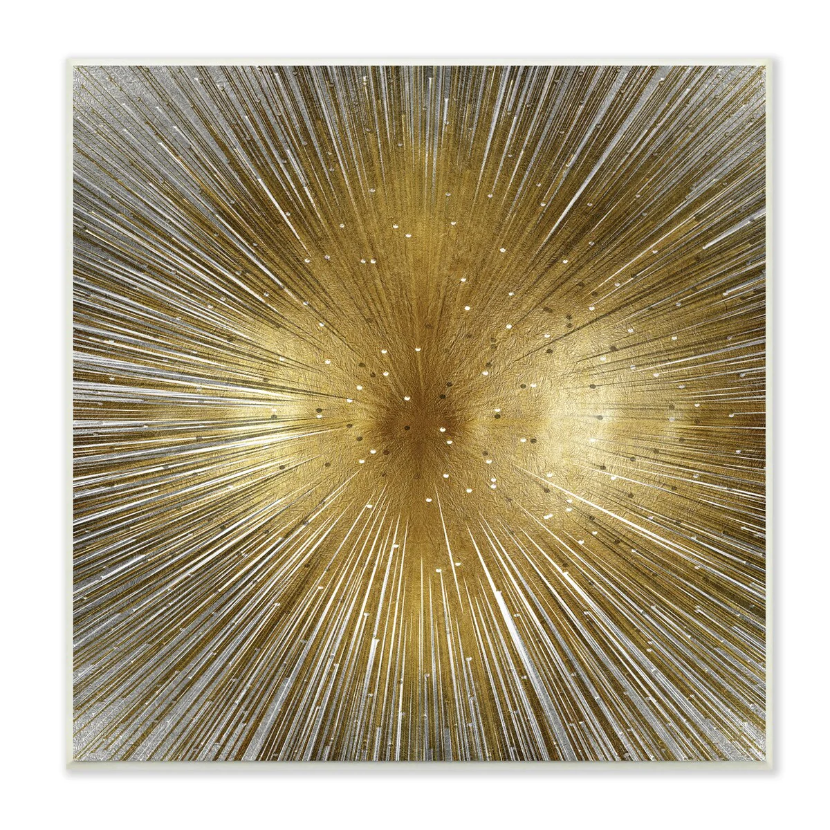 Stupell Art Deco Abstract Sunburst Lines Polka Dots Wood Wall Art,12 x 12 - Yellow