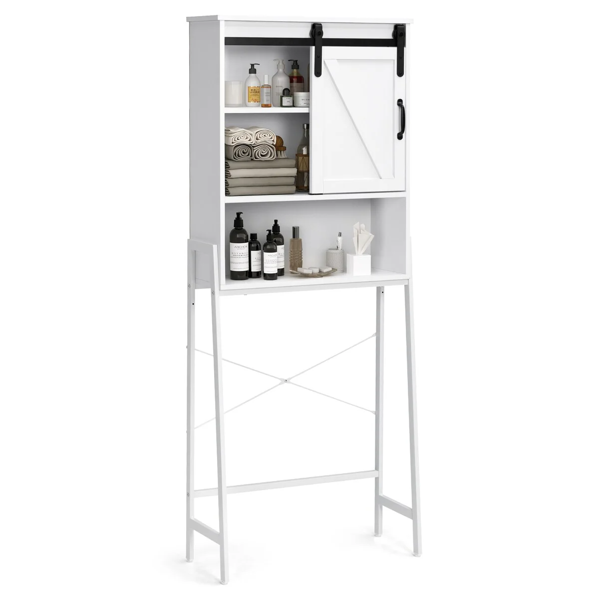 Over-The-Toilet Storage Cabinet Bathroom Organizer with Adjustable Shelf
