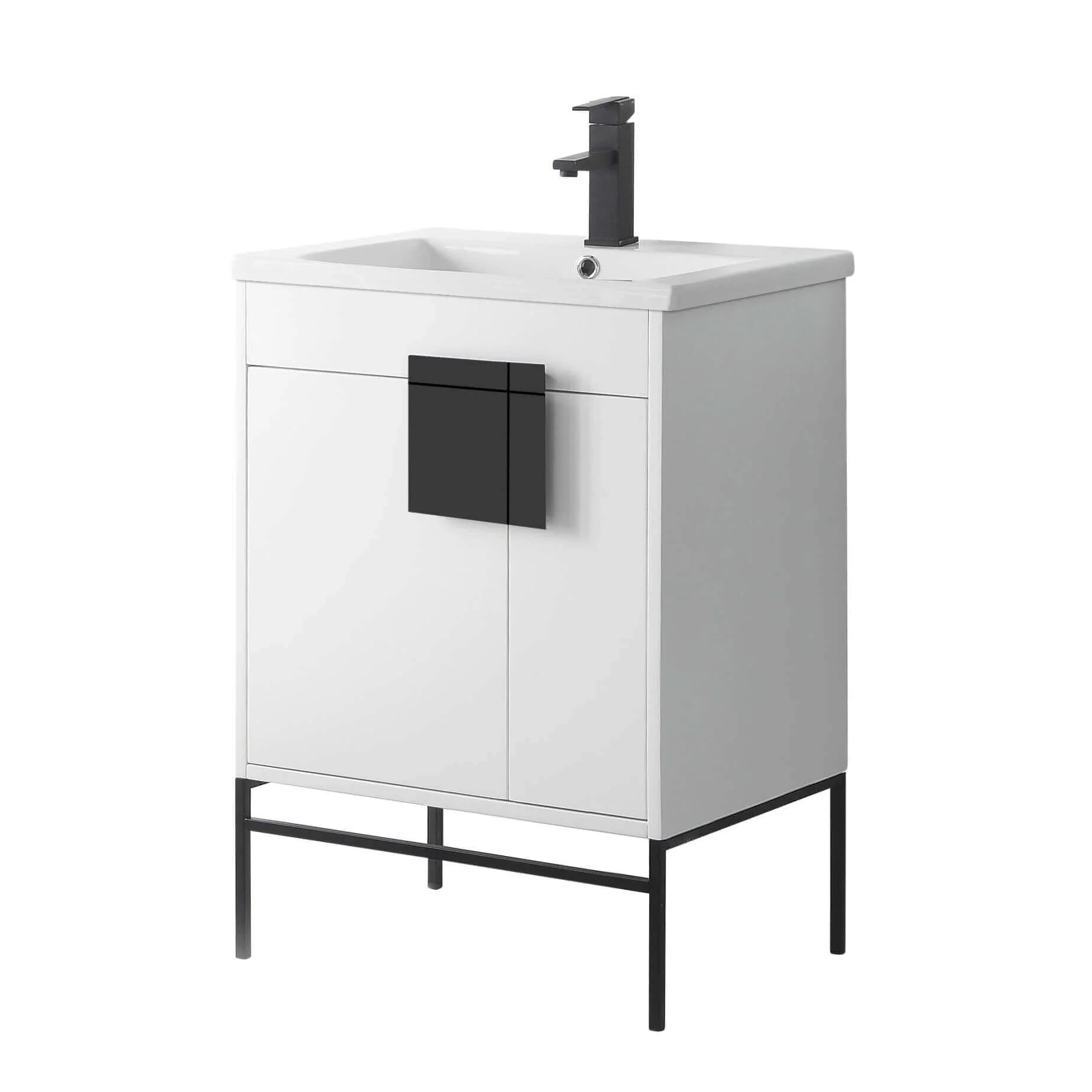 24-inch Modern Bathroom Vanity Set w/ Vitreous China Sink Top