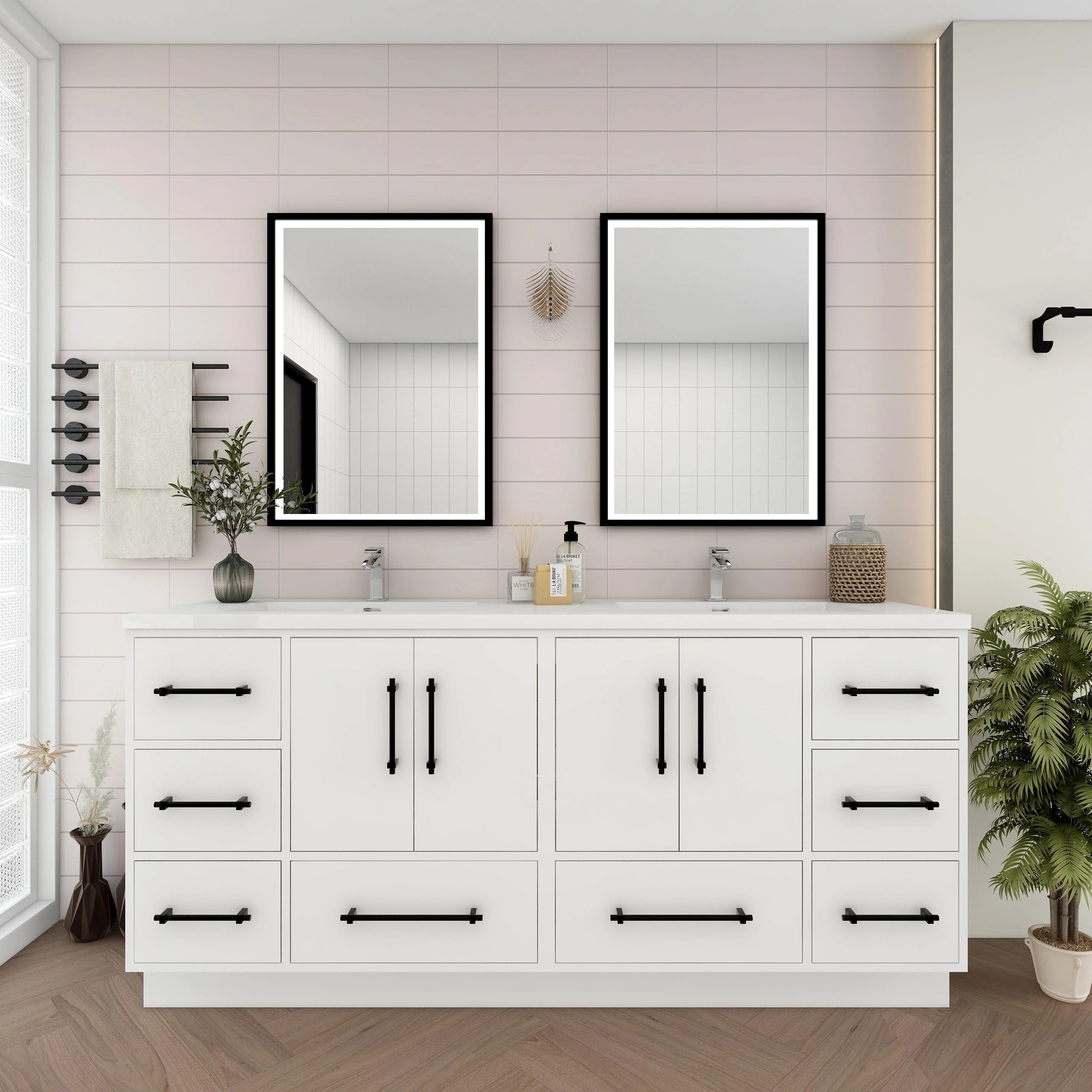 Victoria 72'' Freestanding Vanity with Double Reinforced Acrylic Sink - 71.5