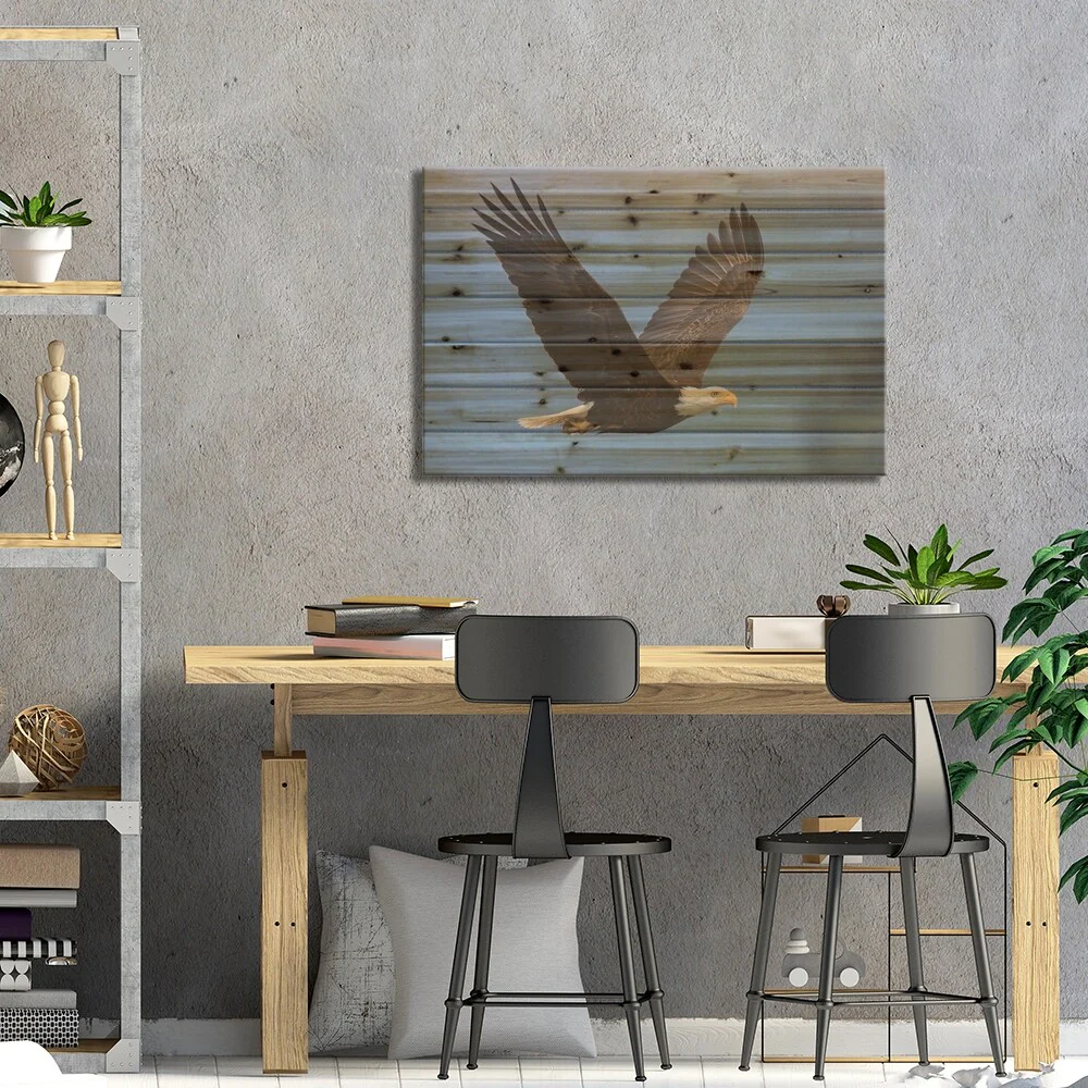 Bald Eagle I Print On Wood by Ken Archer - Multi-Color