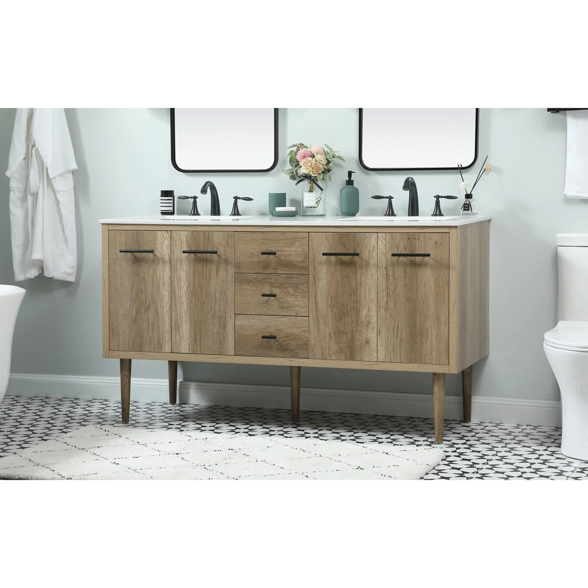 Fern 60 Inch Double Bathroom Vanity