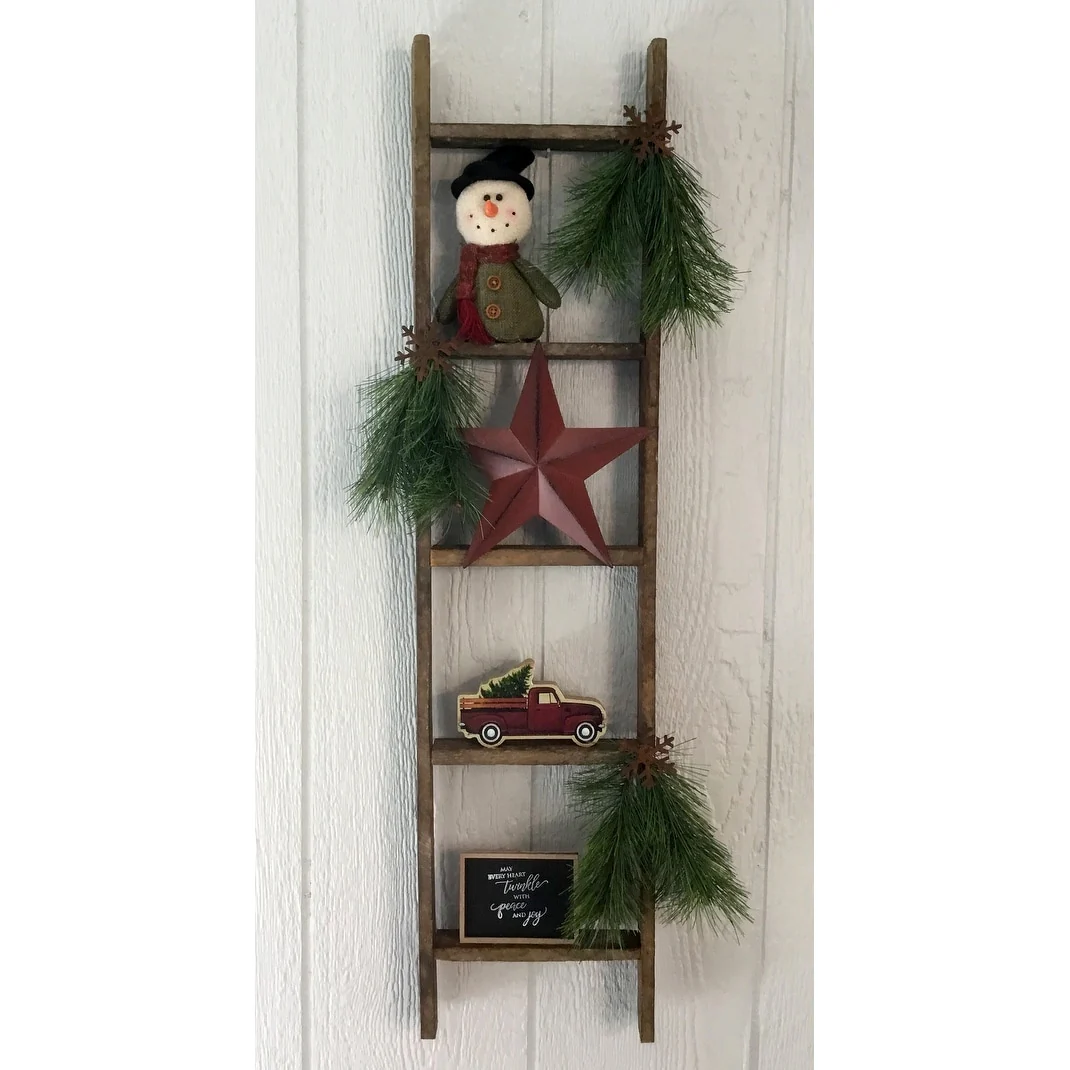 Farmhouse Primitive Decorative Tobacco Lath Ladder
