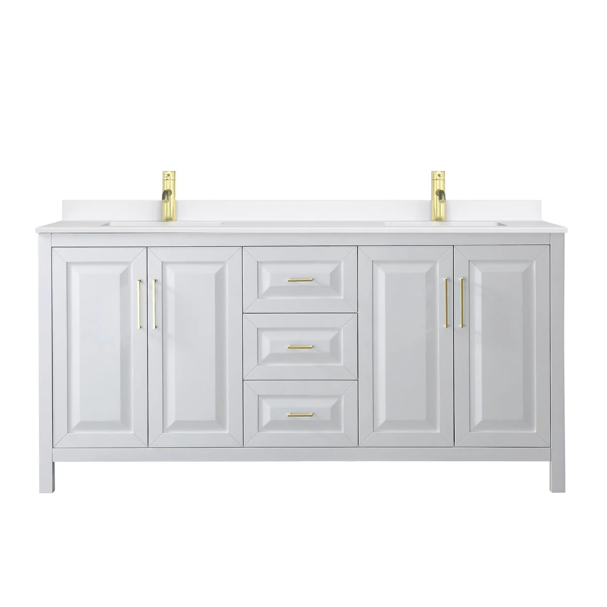 Daria 72-inch Double Vanity, Single Hole Quartz Top