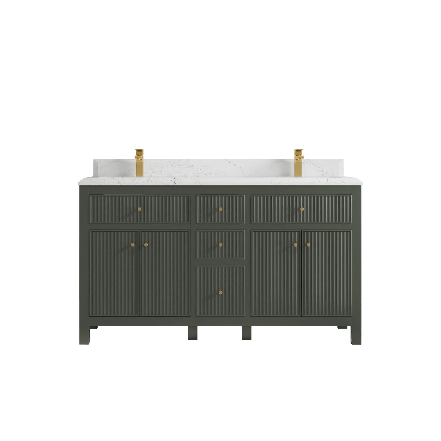 Willow Collections 60 in. W x 22 in D. Sonoma Free Standing Reeded Double Sink Bathroom Vanity with Countertop