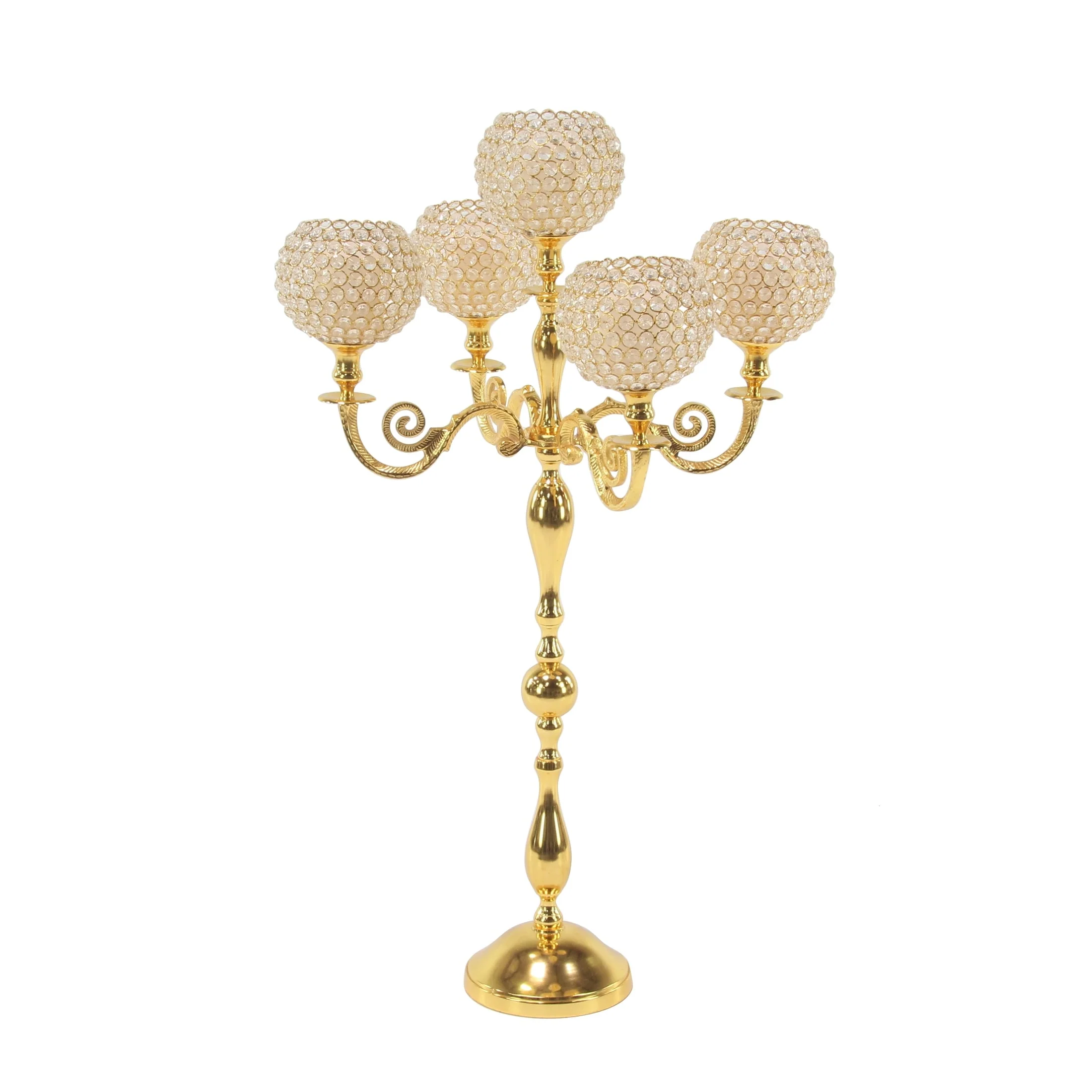 Gold Aluminum Metal Candelabra - 24 x 24 x 40