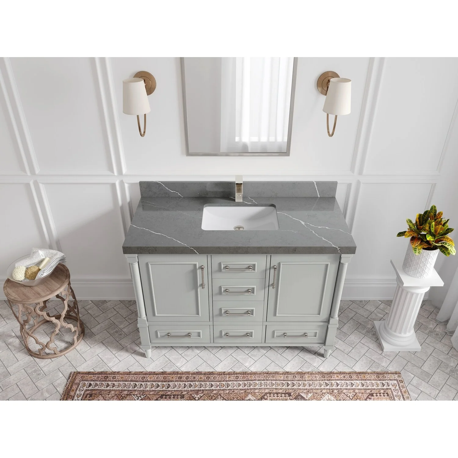 Willow Collections 48 in. W x 22 in. D Aberdeen Single Bowl Sink Bathroom Vanity with Countertop