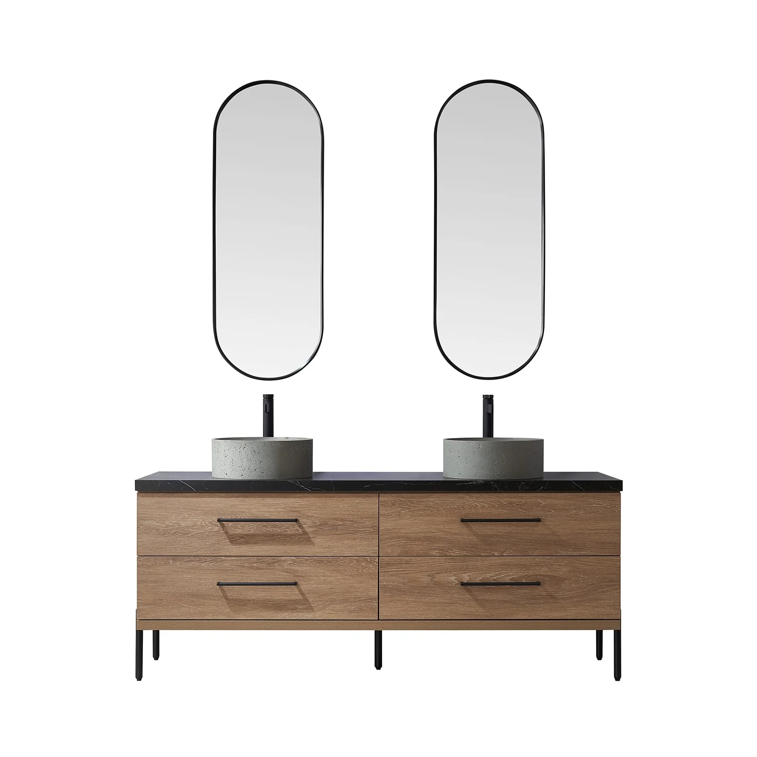 Trento Bath Vanity with Sintered Stone Top with Concrete Sink (R)