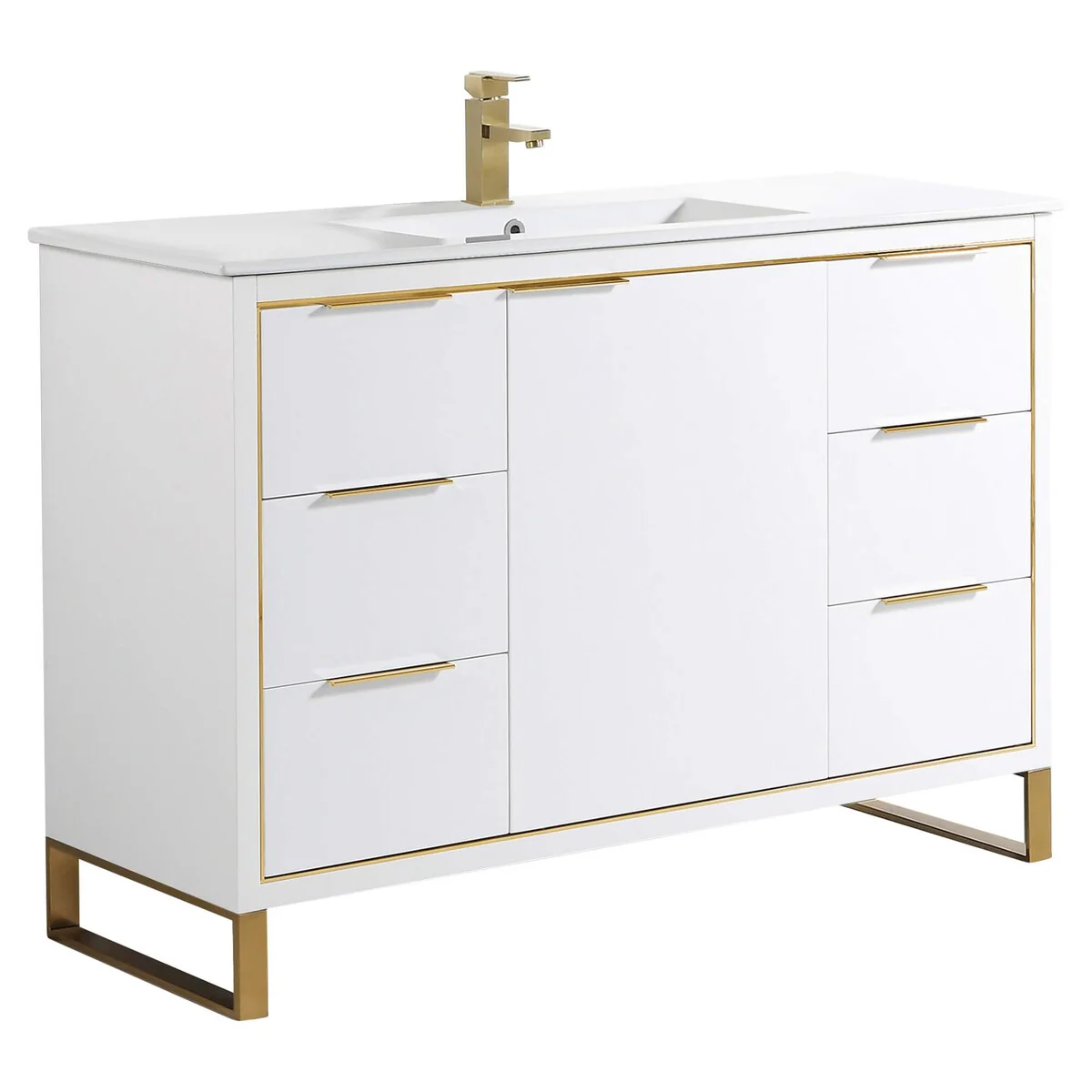 Fine Fixtures Opulence Collection Bathroom Vanity with White Ceramic Sink