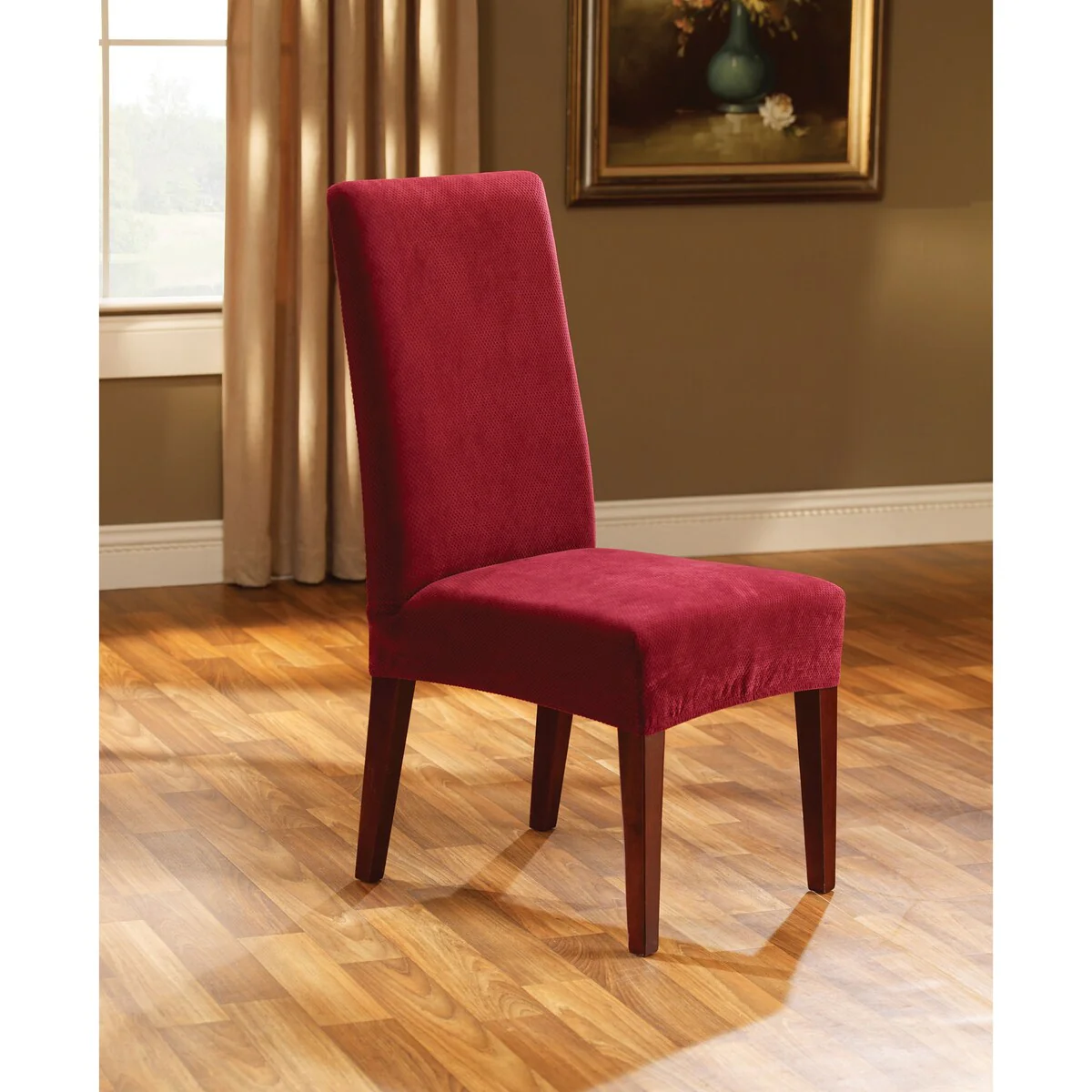 SureFit Stretch Pique Short Dining Chair Slipcover
