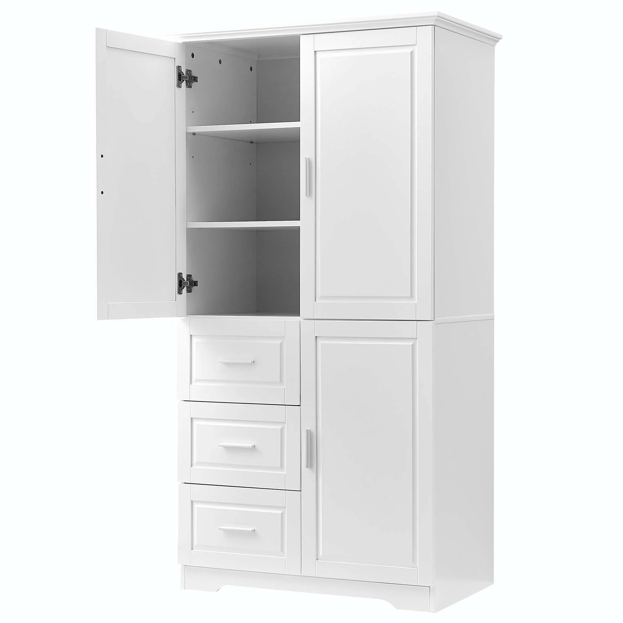 Bathroom Storage Cabinet with Drawers and Adjustable Shelf