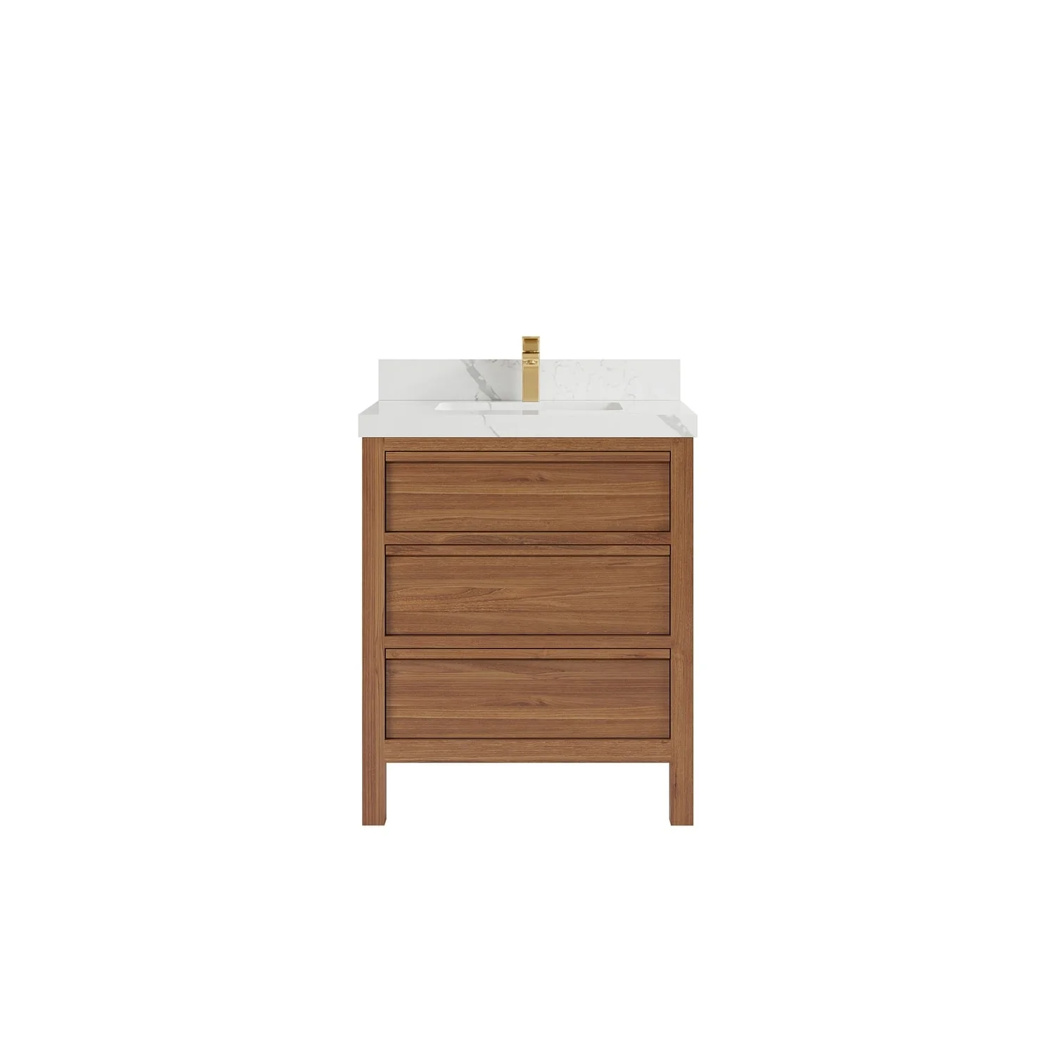 Willow Collections 30 in. W x 22 in. D Elizabeth Solid Teak Wodd Single Sink Bathroom Vanity with Countertop