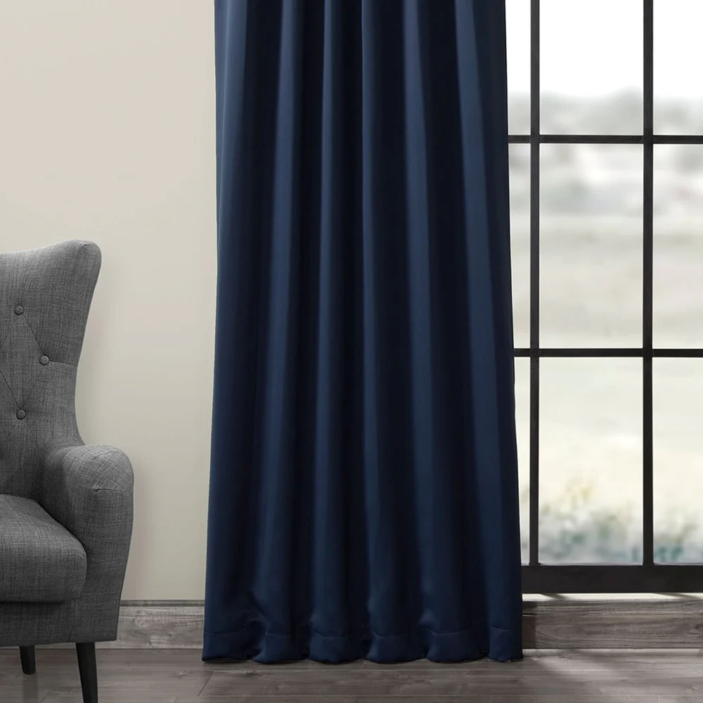 Exclusive Fabrics Eclipse Blue Room Darkening Curtain Panel Pair (2 Panels)