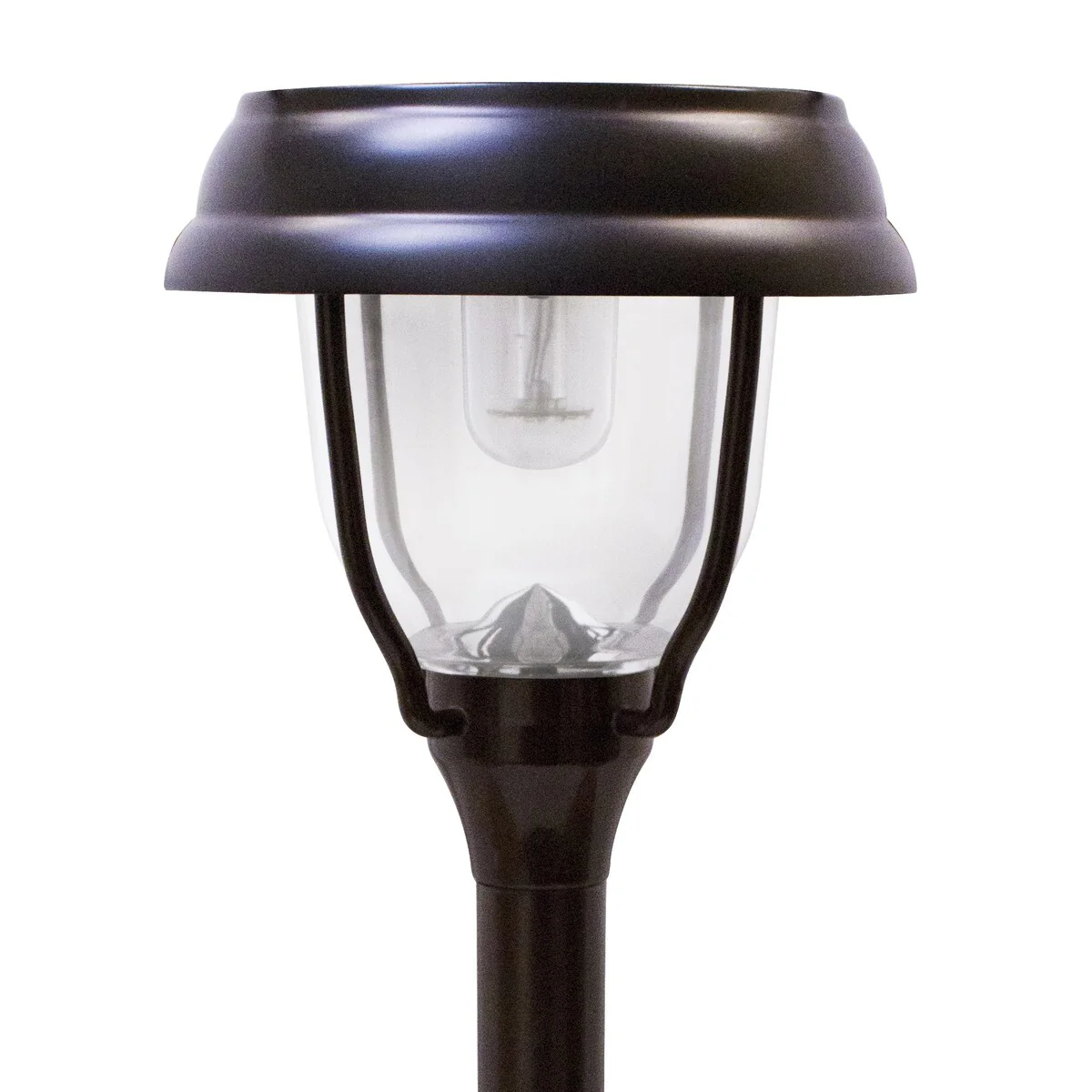 Bronze Solar Garden Light with Dual Color Bulb - 4PK