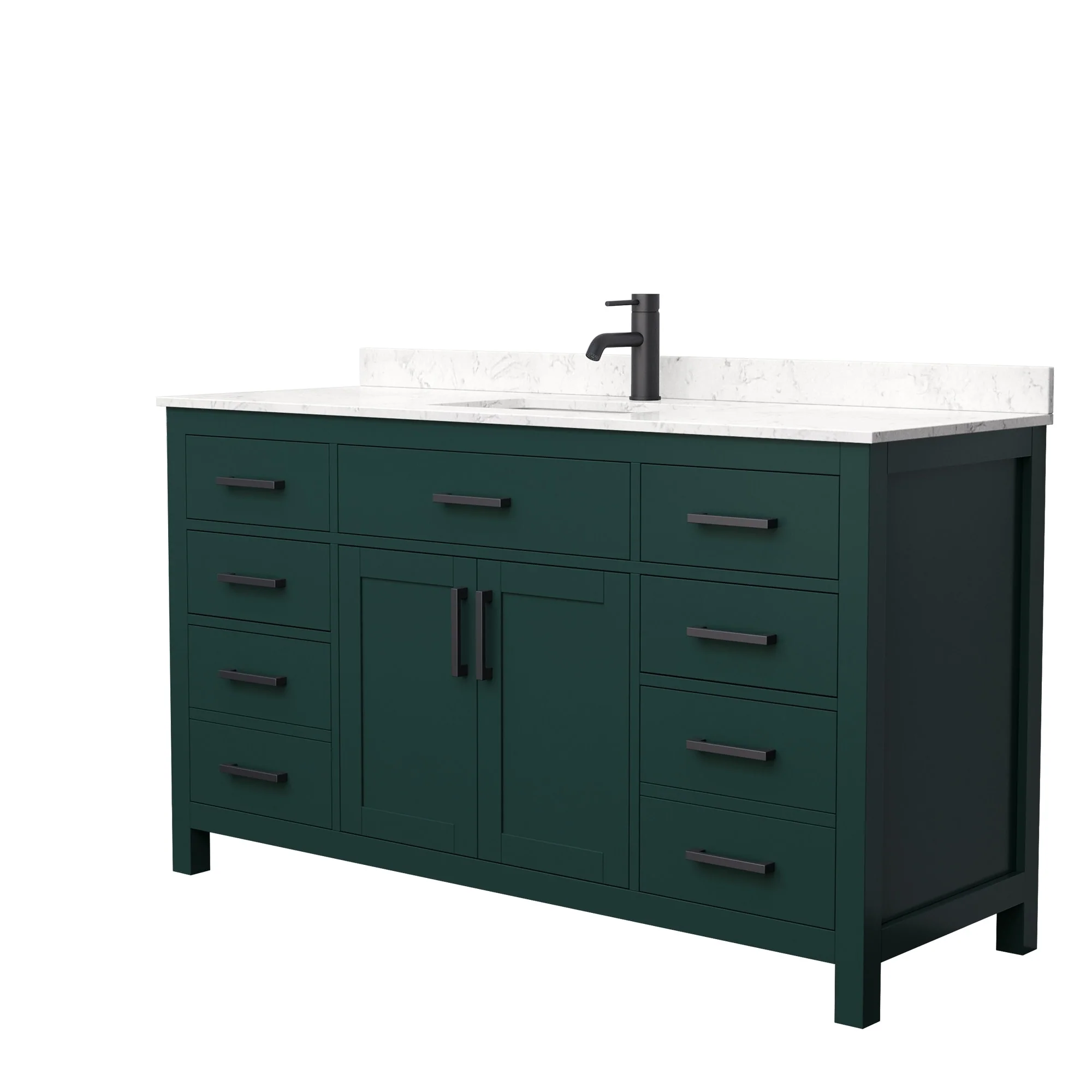 Beckett 60 Inch Single Vanity, Cultured Marble Top