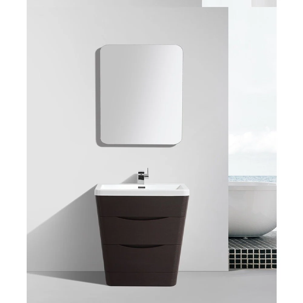 Eviva Victoria 31-inch Chest Nut Modern Bathroom Vanity with White Integrated Acrylic Sink