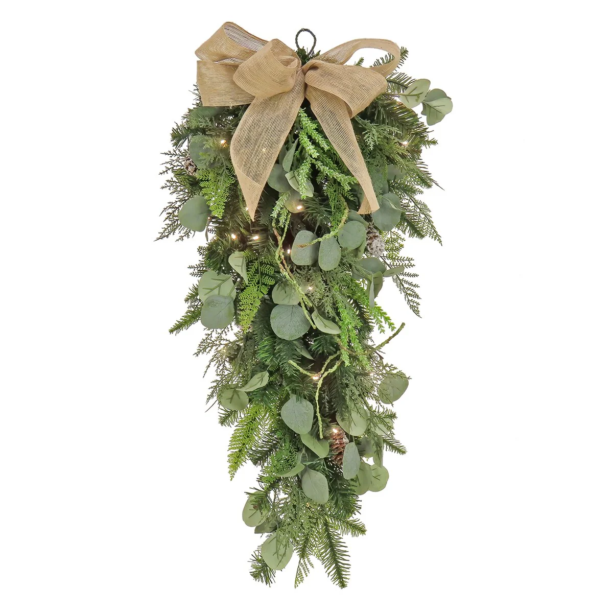 National Tree Company 28 in. HGTV Home Collection Swiss Chic Sprays, Blue,Champagne (Set of 2) - 28 in