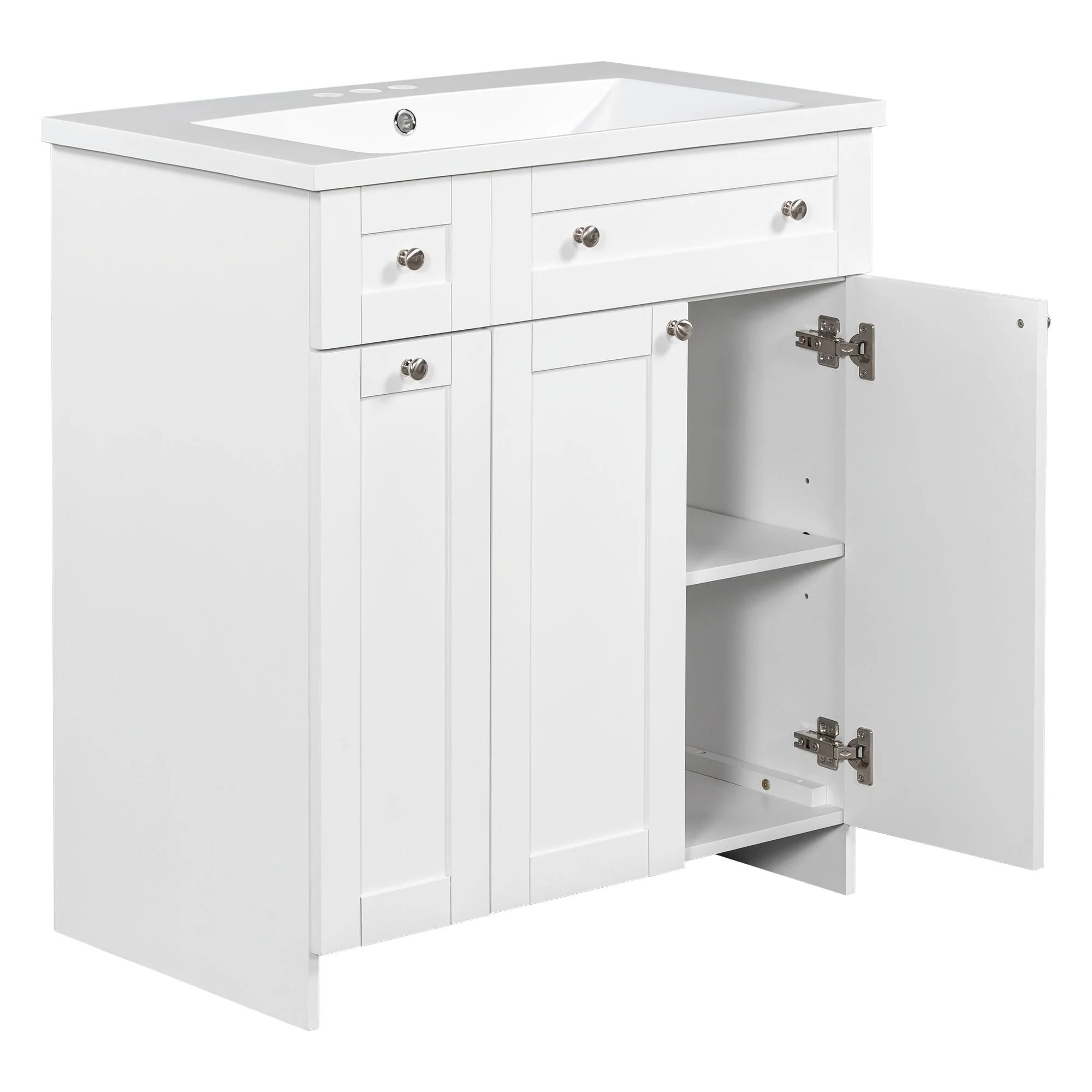 30-Inch Bathroom Vanity with Ceramic Sink Combo