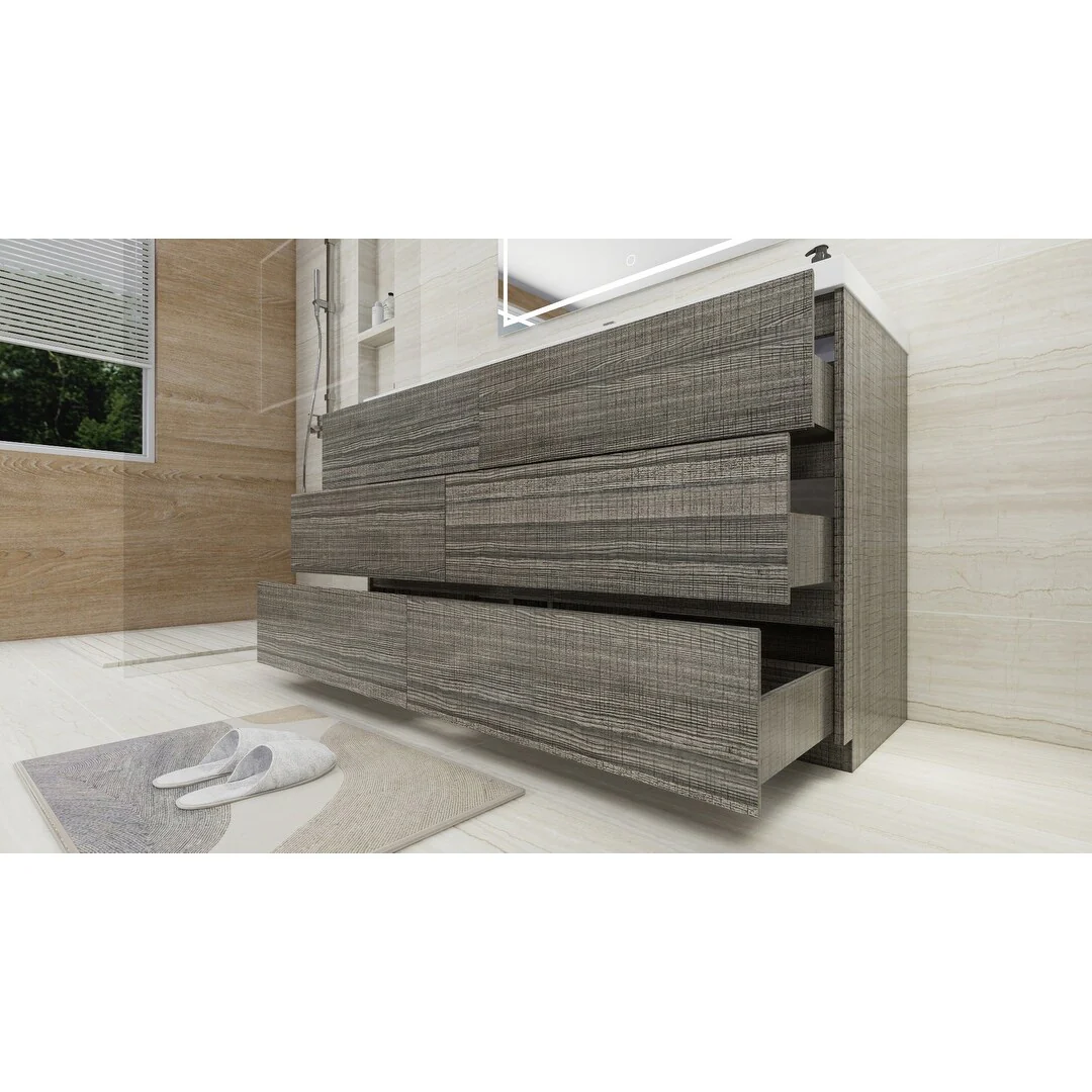 Aron 60'' Freestanding Vanity with Single Reinforced Acrylic Sink