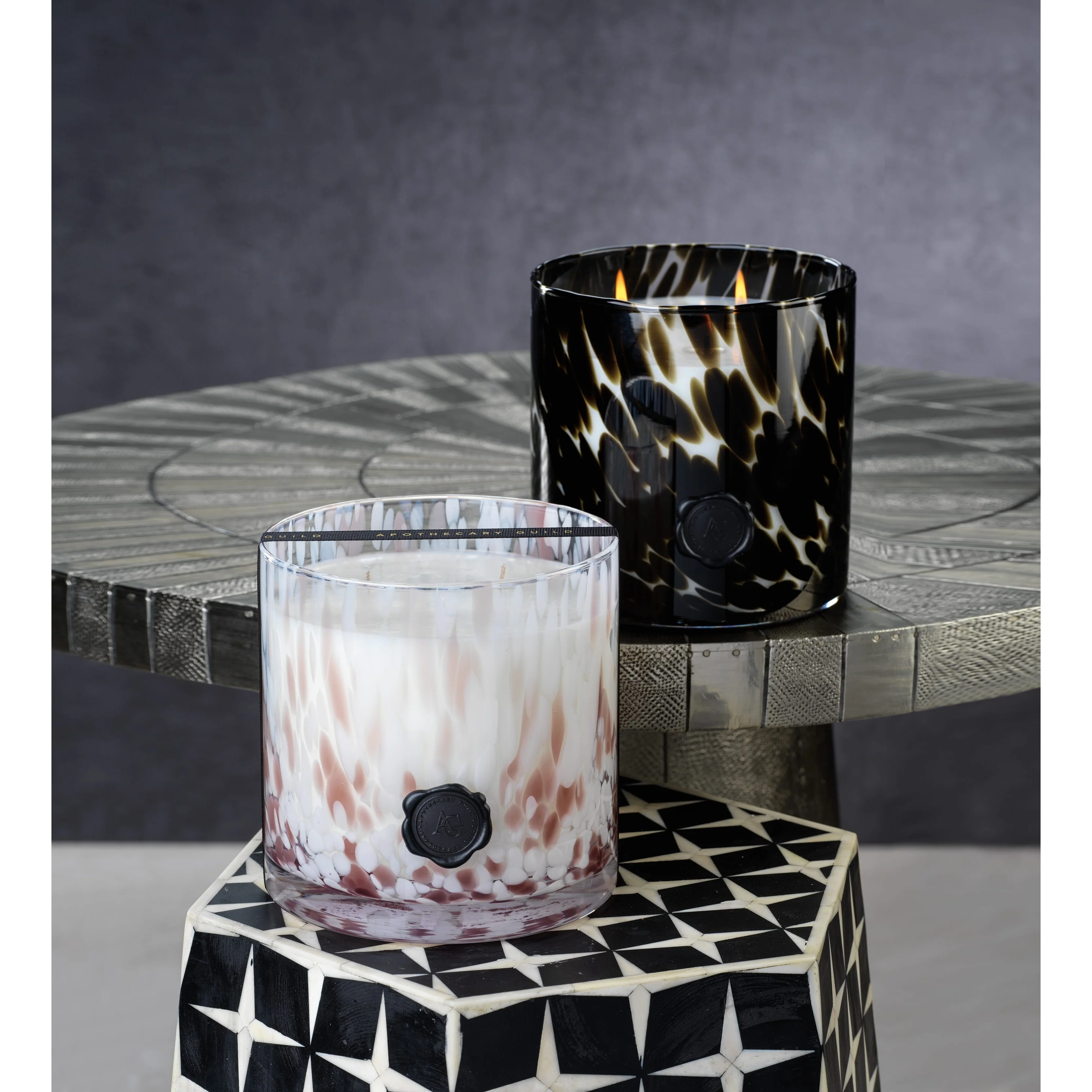 AG Opal Glass 3-Wick Candle Jar, Black Fig Vetiver