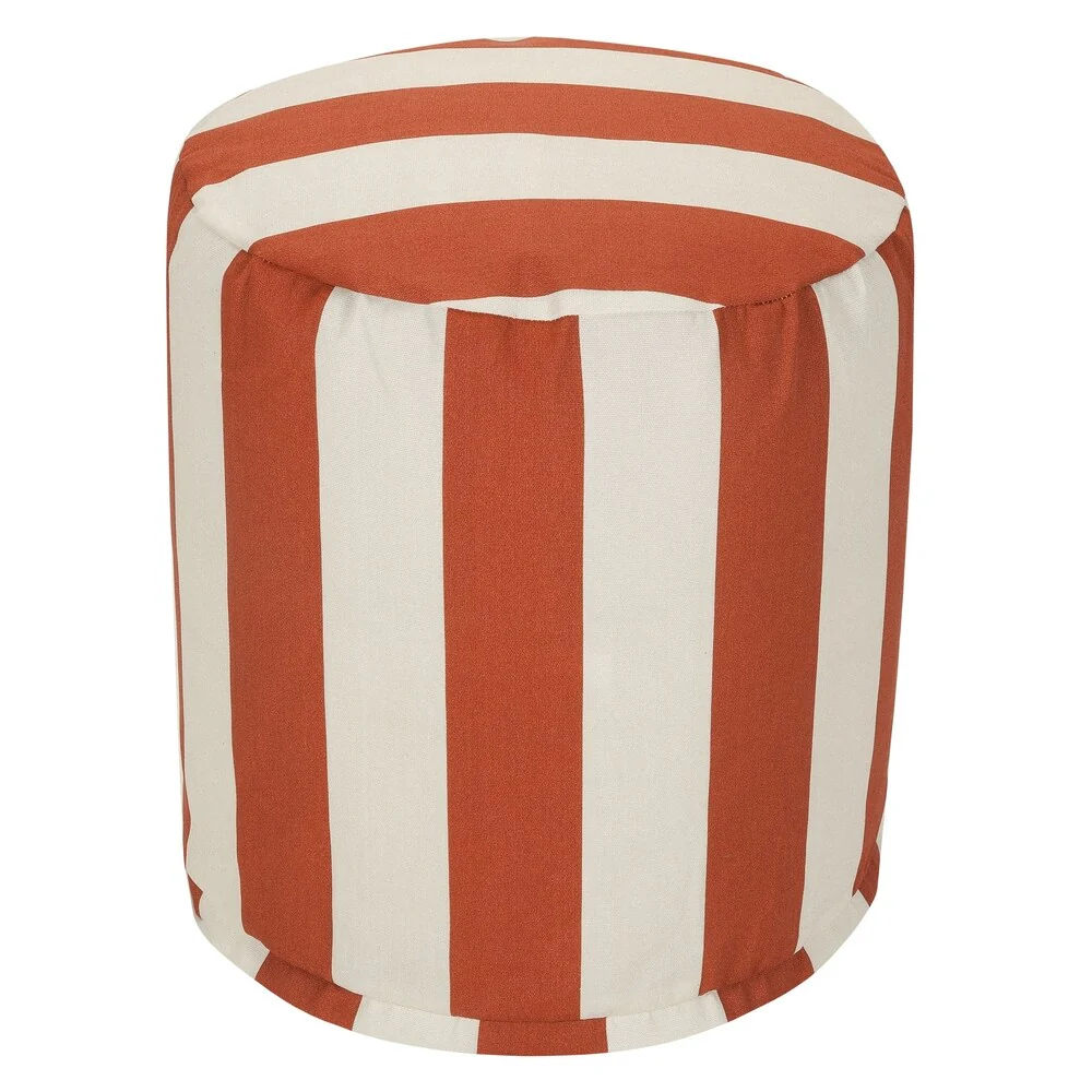 Majestic Home Goods Vertical Stripe Indoor / Outdoor Ottoman Pouf 16
