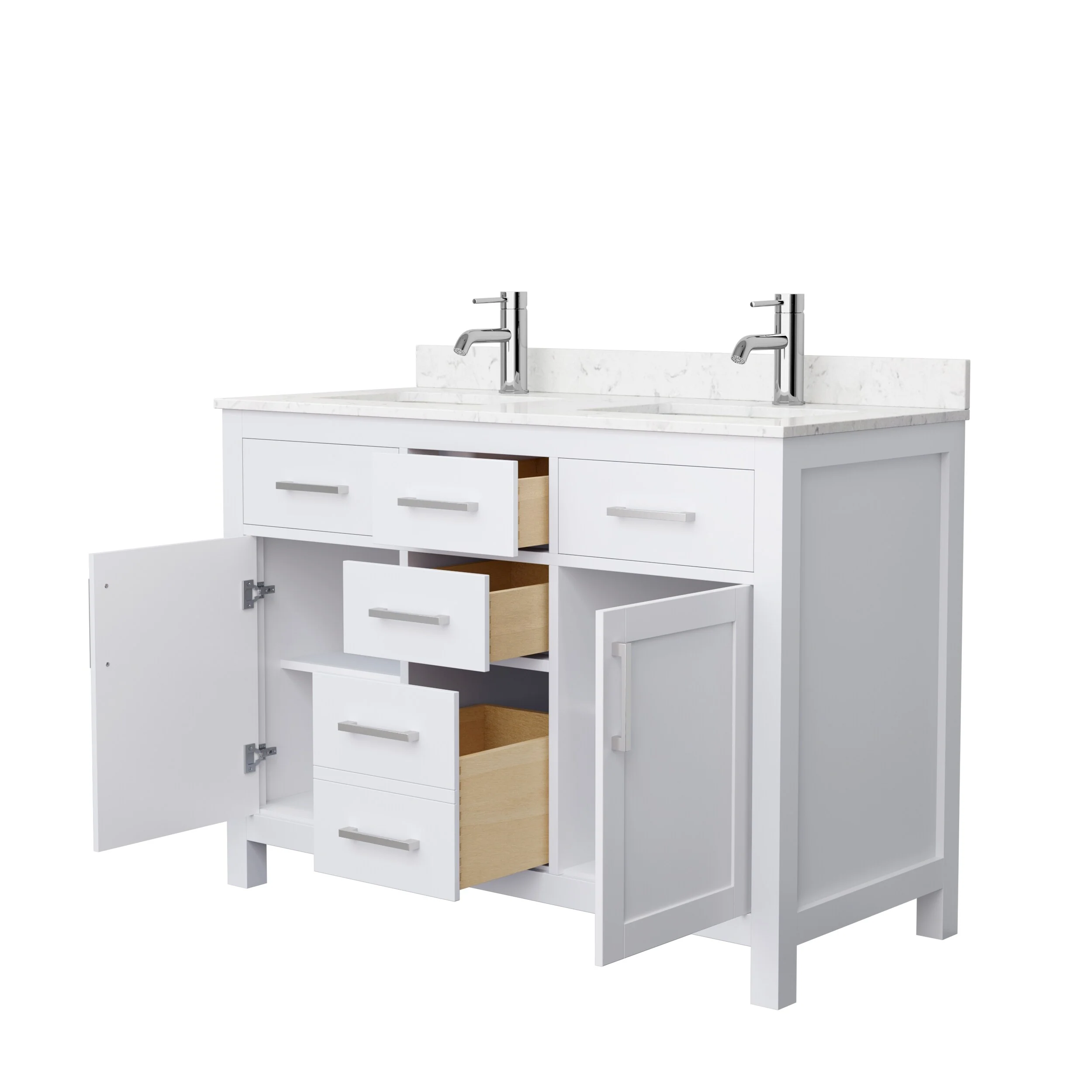 Beckett 48 Inch Double Vanity, Cultured Marble Top