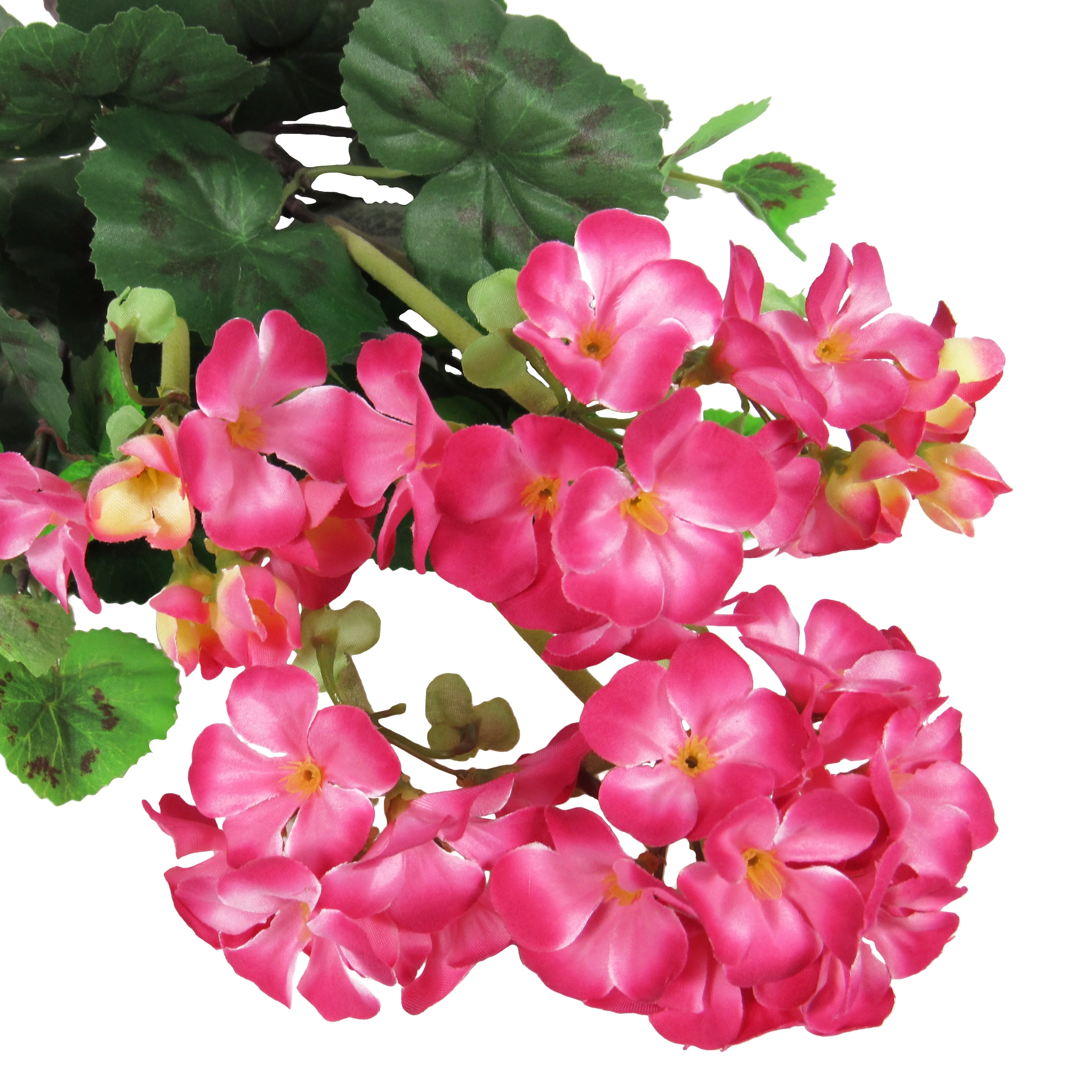 Set of 2 Beauty Pink Artificial Geranium Flower Stem Bush Bouquet 16in - 16