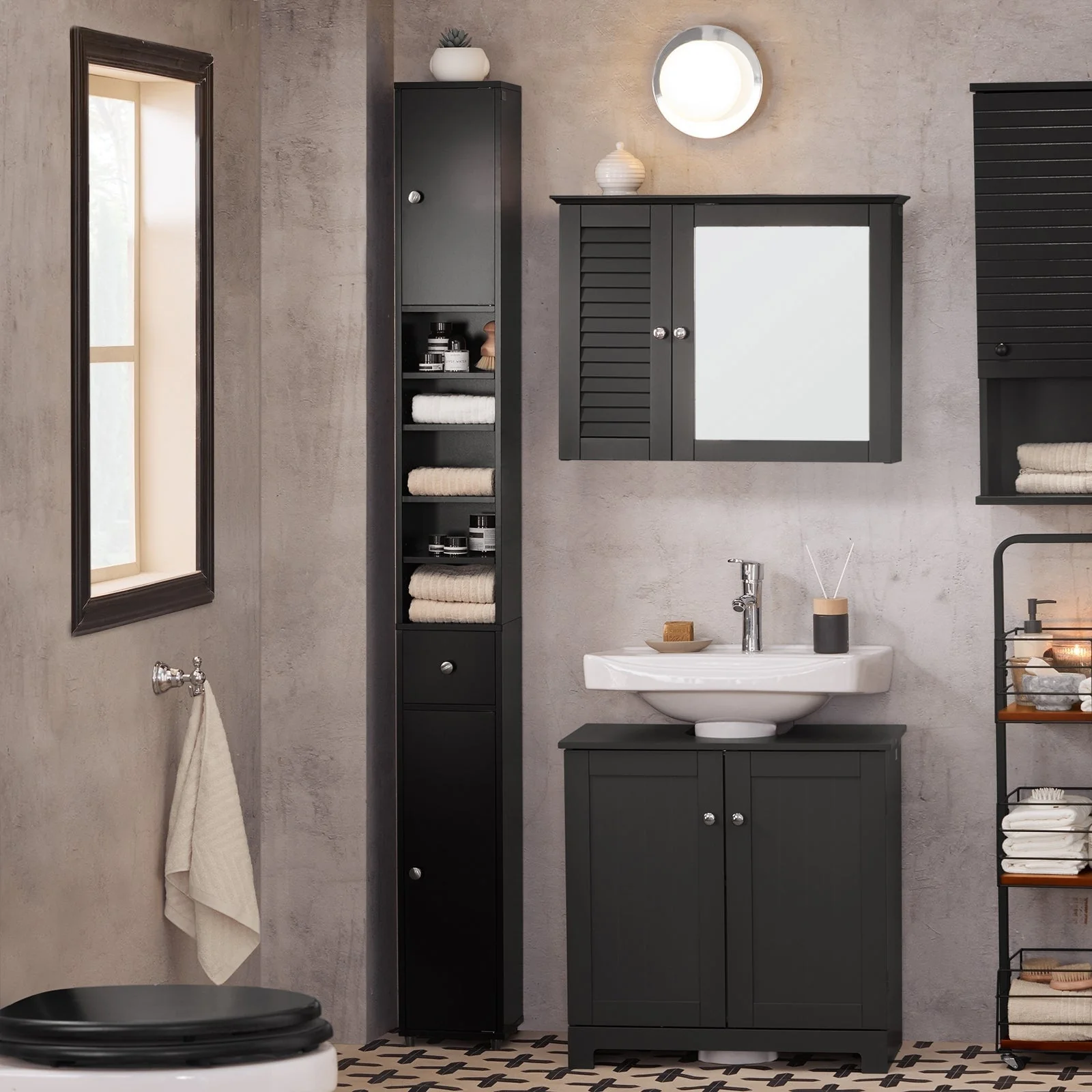 SoBuy BZR34-W, Bathroom Tall Cabinet Cupboard Storage Cabinet