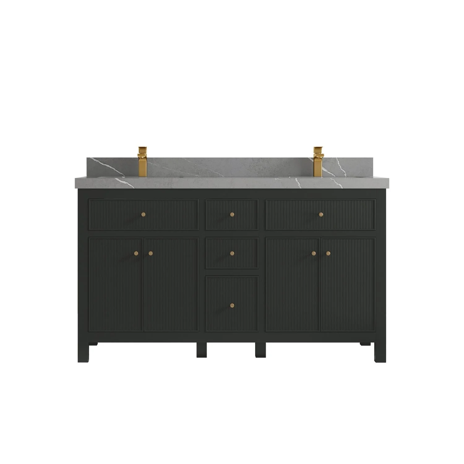 Willow Collections 60 in. W x 22 in D. Sonoma Free Standing Reeded Double Sink Bathroom Vanity with Countertop