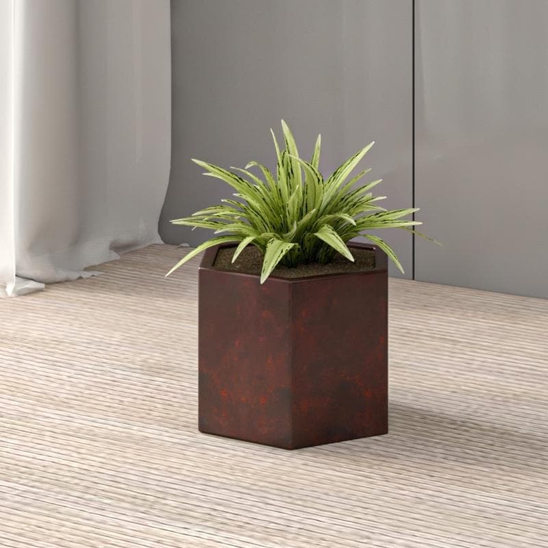 Thicket Hexagonal Fiberstone and MgO Clay Planter Pot Set with Drainage for Indoor Outdoor Home Office Patio Porch Yard Garden