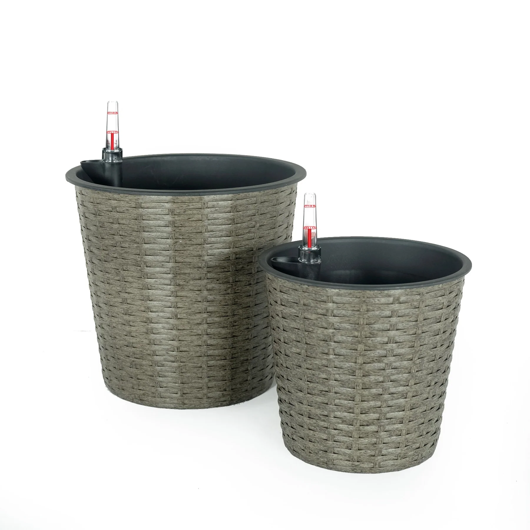 DTY Signature 2-Pack Self-watering Wicker Decor Planter for Indoor and Outdoor - Round