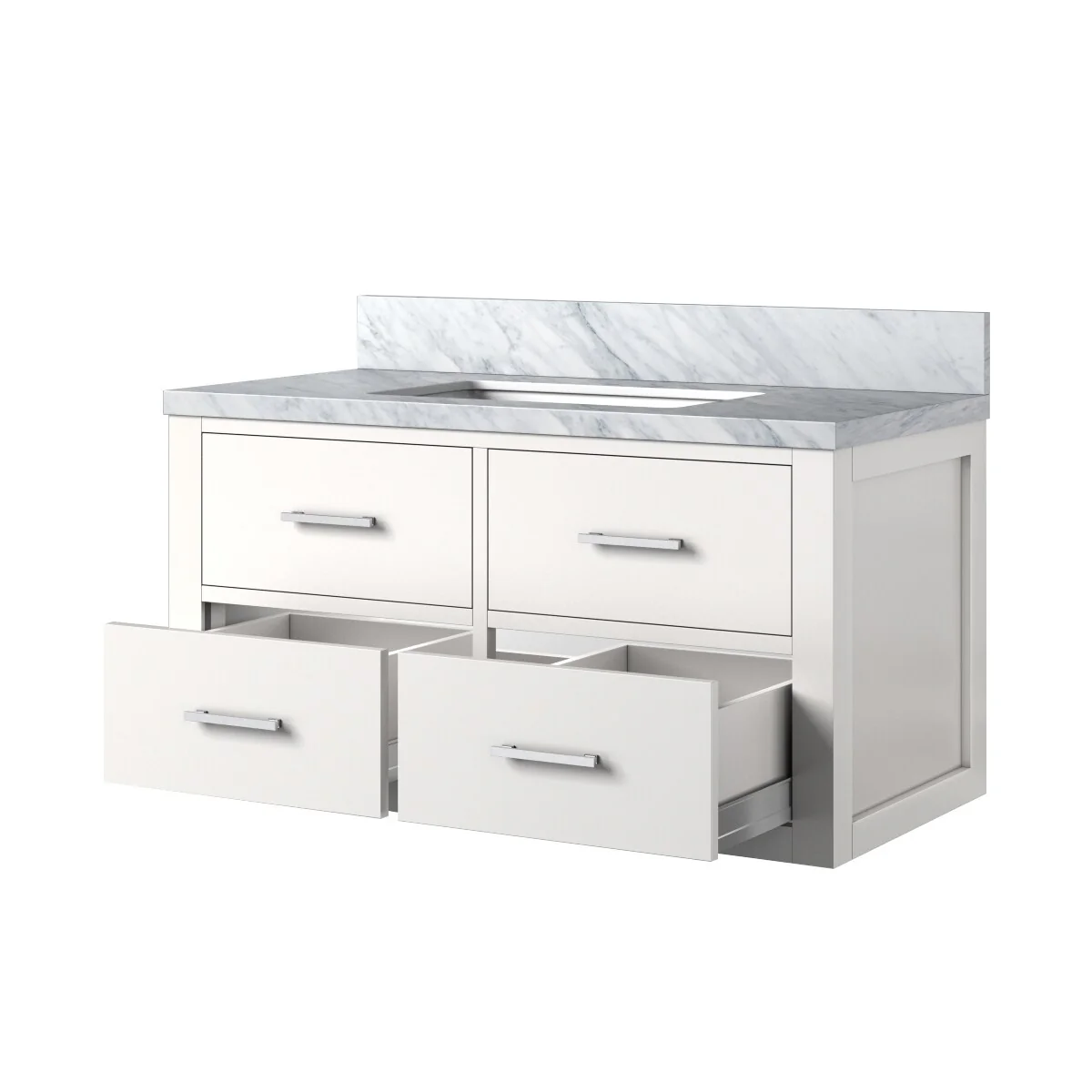 Castor Bath Vanity with Carrara Marble Top and Sink