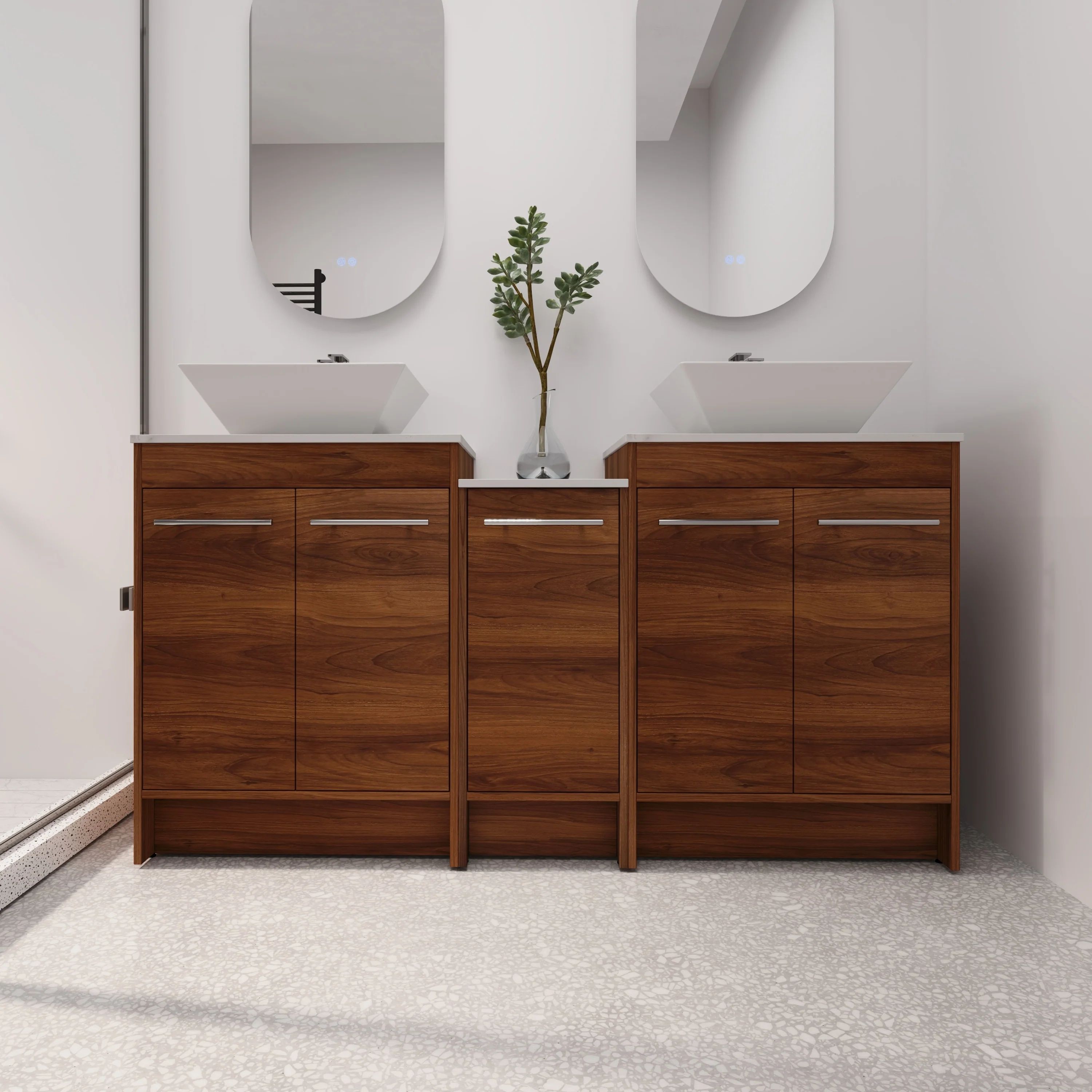 BNK 24/36/48/60 Inch Bathroom Vanity with Sink, Freestanding Bathroom Vanity with Soft Close Doors and Adjustable Shelf