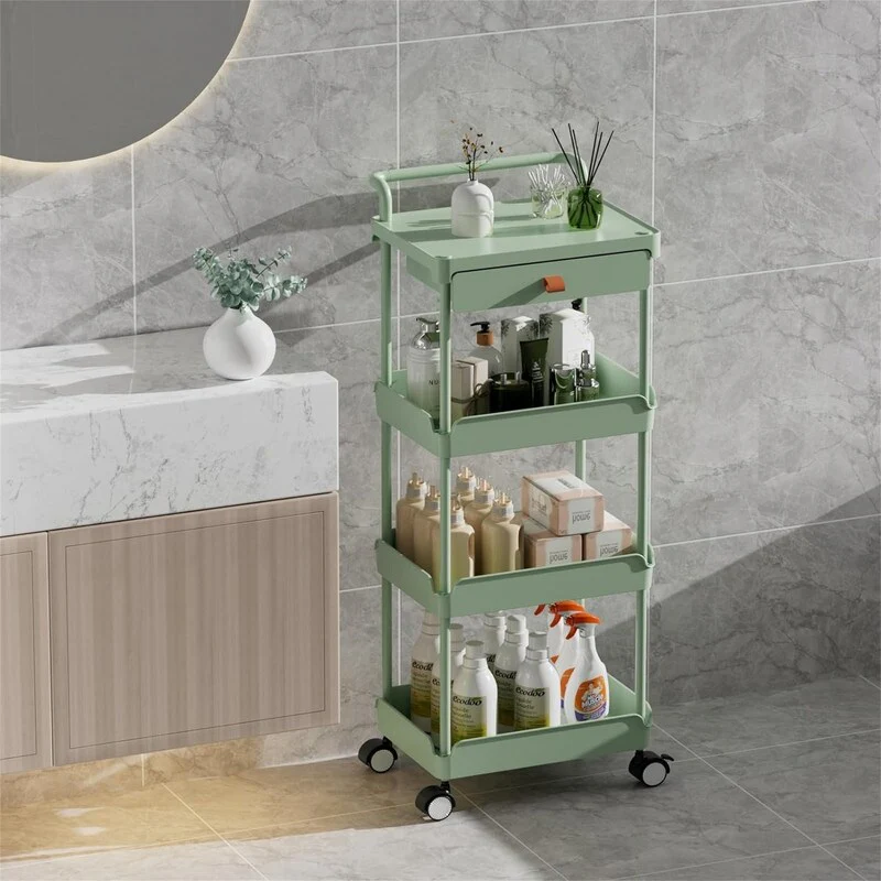4Tier Rolling Utility Cart with Drawer - 12.9