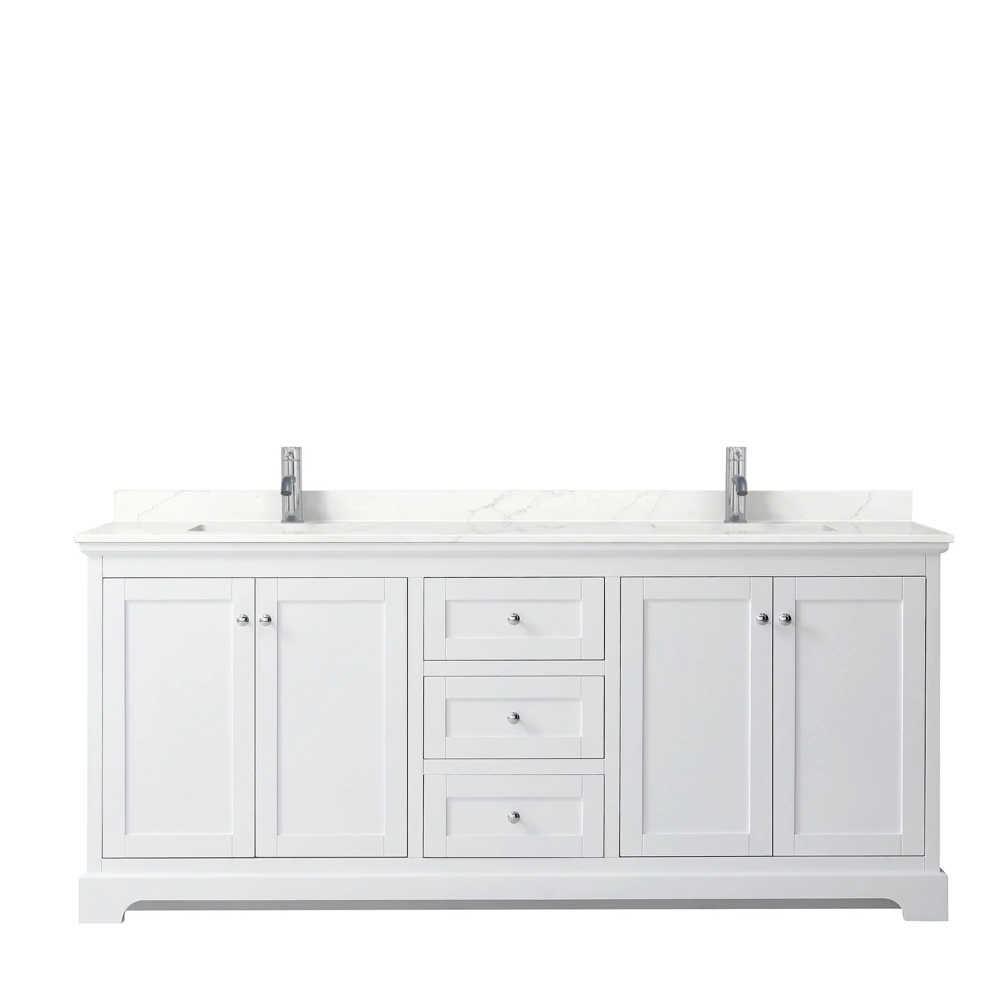 Avery 80-inch Double Vanity, Quartz Top