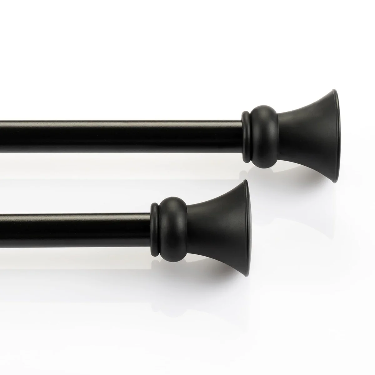 Deco Window 2 Pack Single Curtain Rod with Egyptian Round Finials & Brackets Set - 44