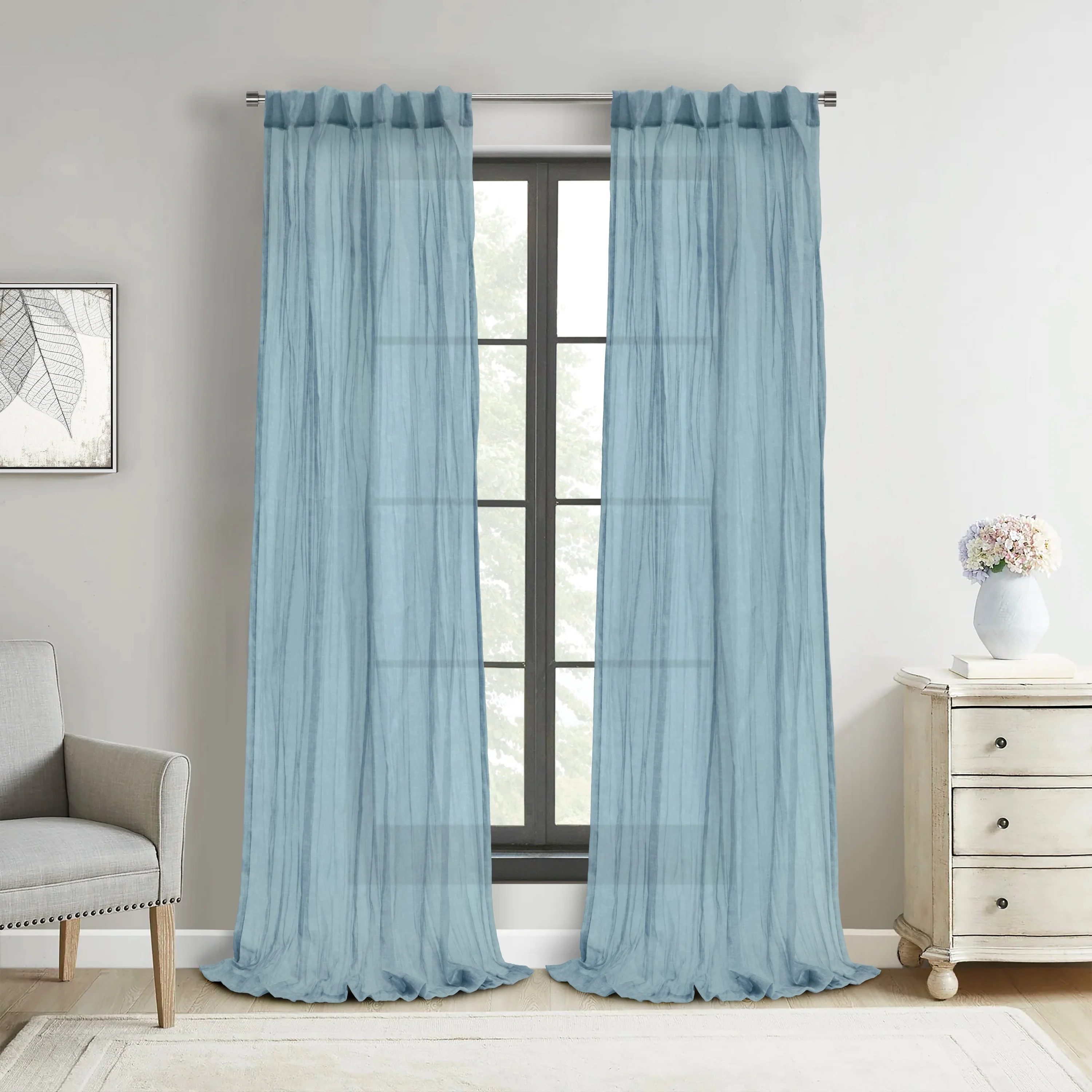 Paloma Sheer Dual Header Curtain Panel