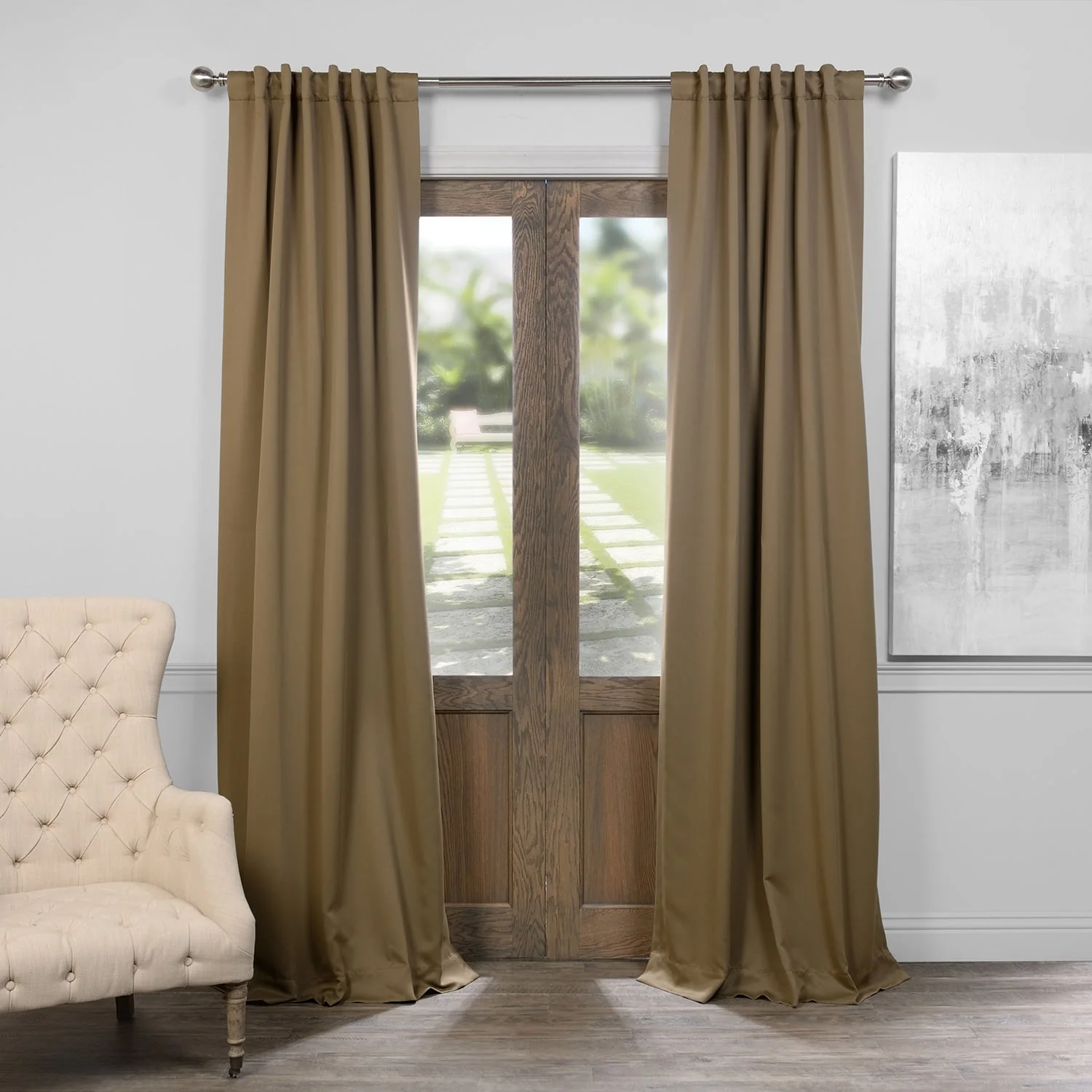 Exclusive Fabrics Room Darkening 120-inch Curtain Panel Pair (2 Panels)