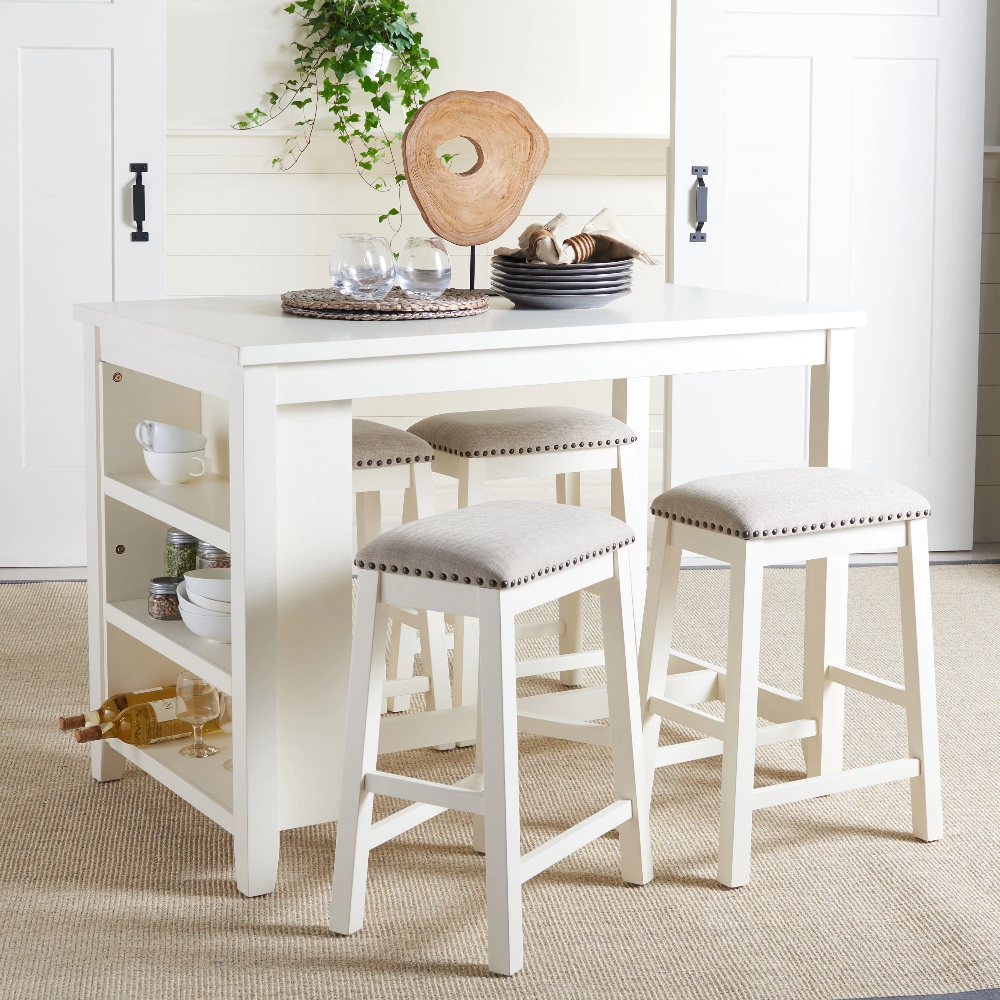 SAFAVIEH Ikuko White Counter Stool - 18.8