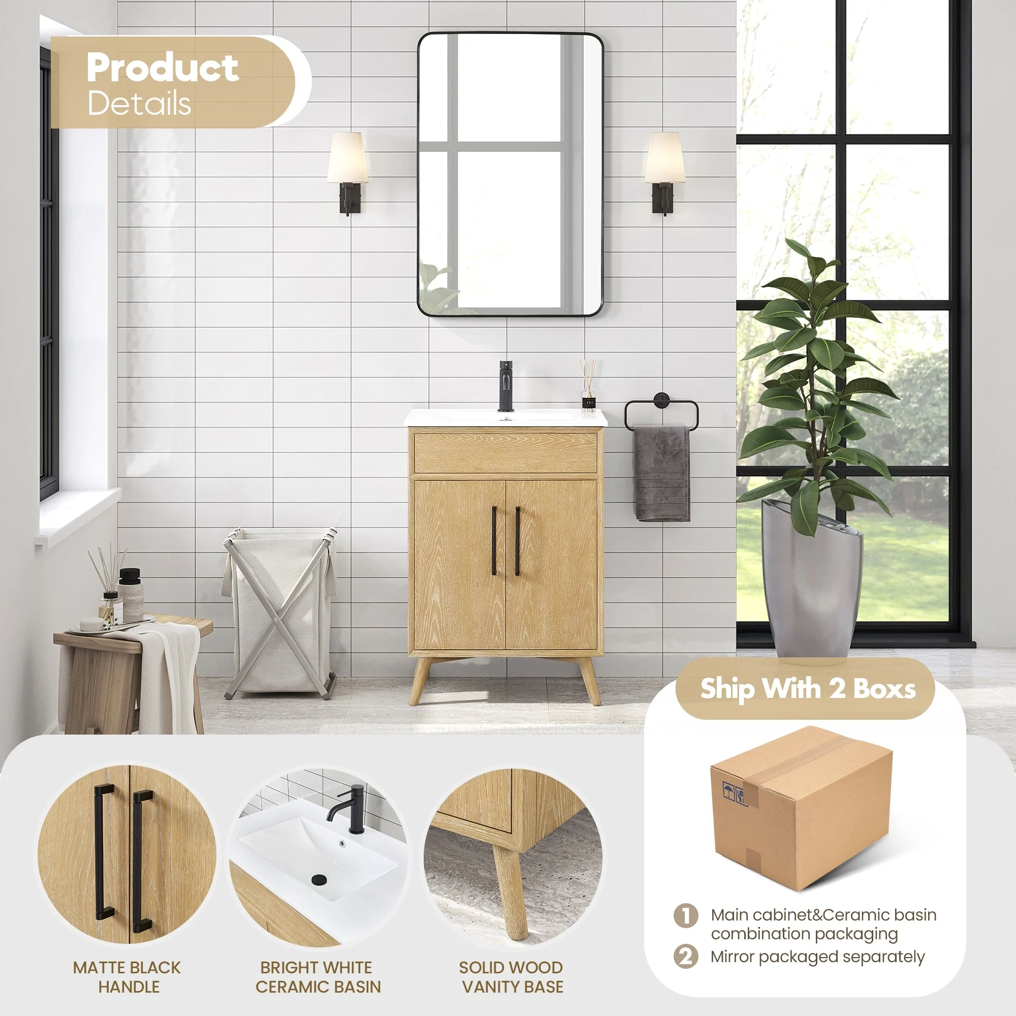 Delhi Bath Vanity with White Ceramic Basin Top without Mirror