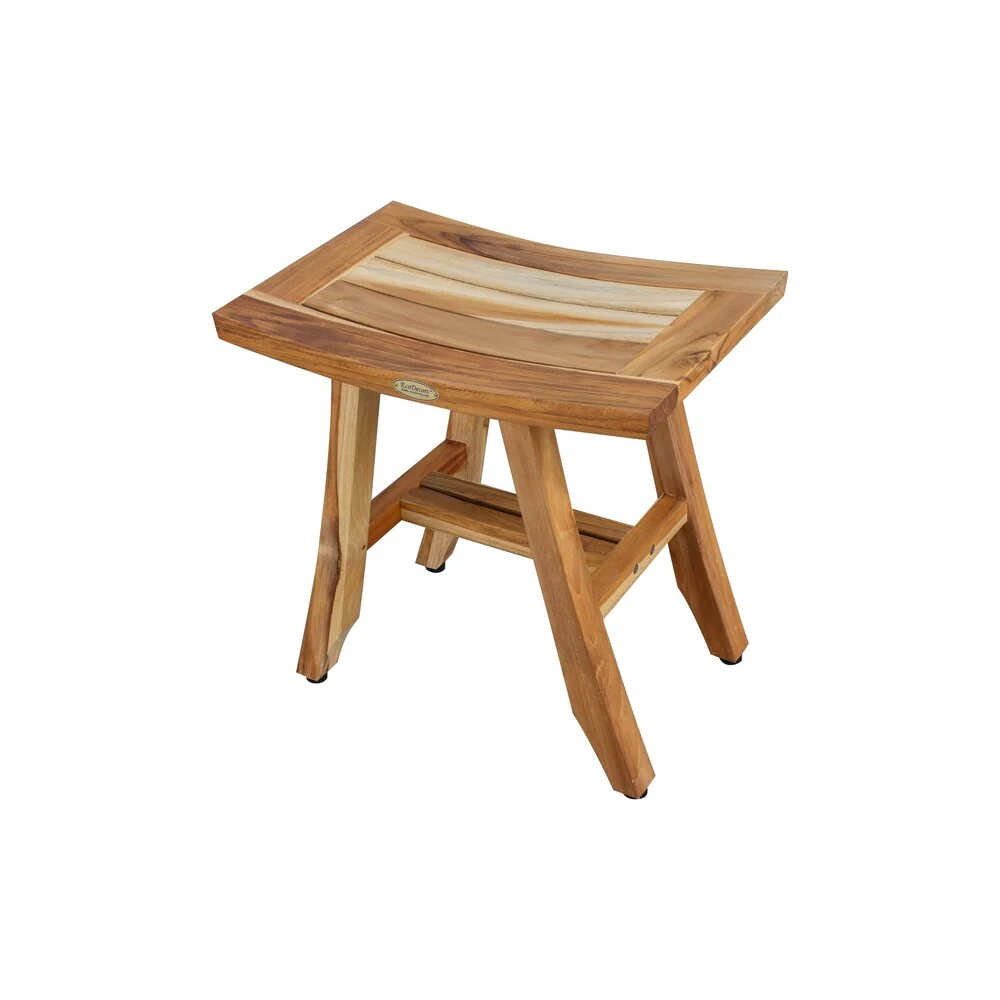 EcoDecors 18, Bench, Shower Stool, Shower Seat, Shower Chair for Inside Shower, Teak Shower Bench, Small Bench, Shower Foot Rest