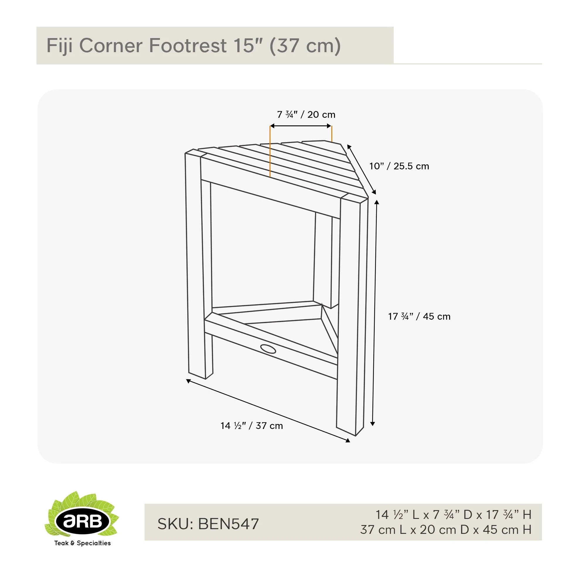 Teak Corner Footrest Fiji 15