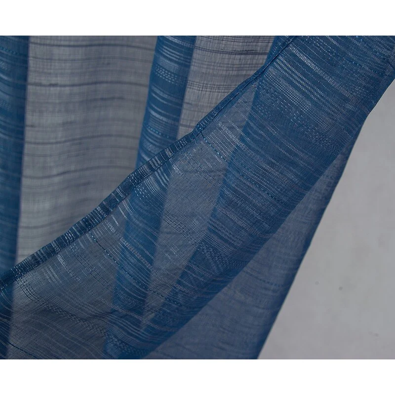 Erica Striped Doily Single Grommet Curtain Panel - (1x) 54 x 90 in. - (1x) 54 x 90 in.