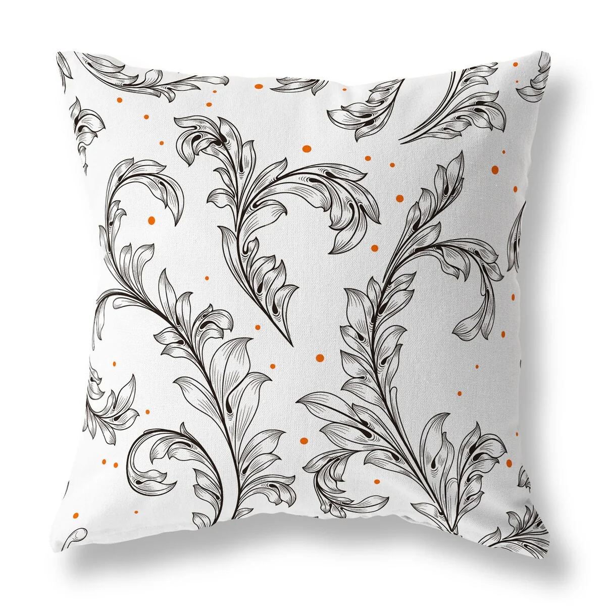 White And Black Petal Perfection Indoor/Outdoor Throw Pillow Zipper