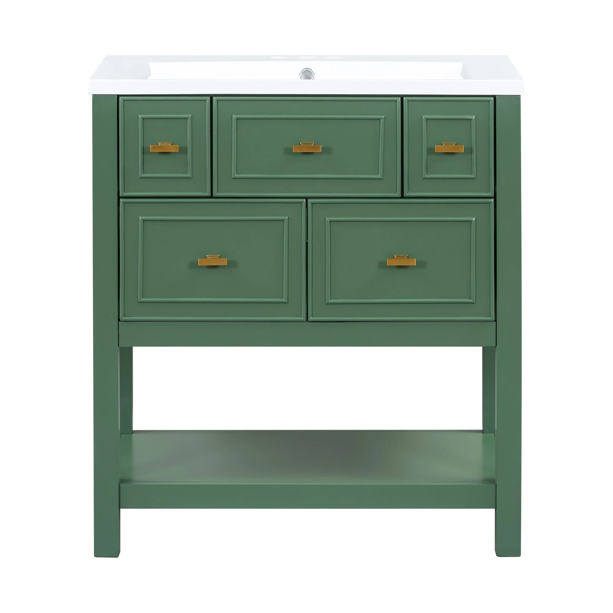 Free Standing Single Bathroom Vanity with 5 Drawers Bathroom Storage Cabinet