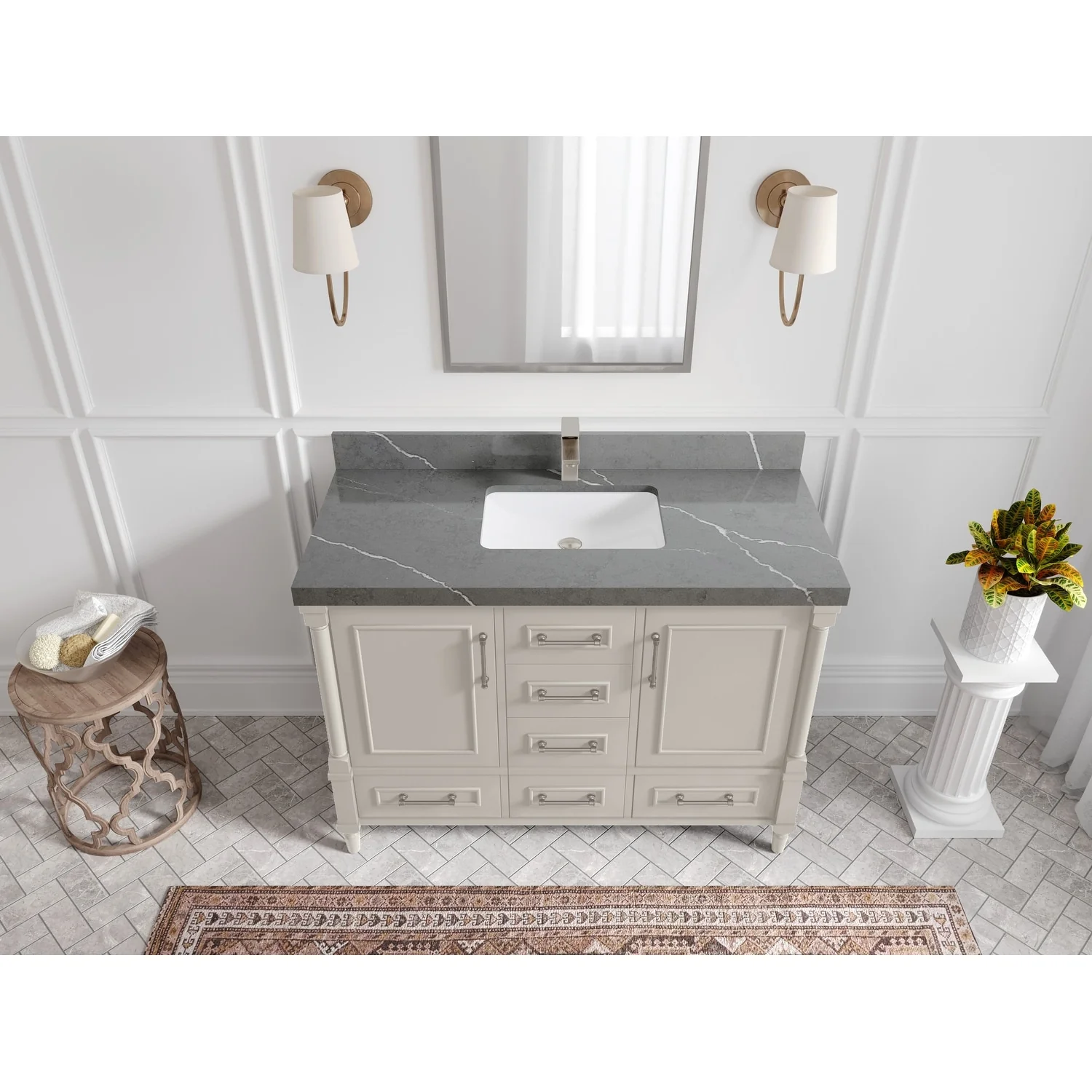 Willow Collections 48 in. W x 22 in. D Aberdeen Single Bowl Sink Bathroom Vanity with Countertop