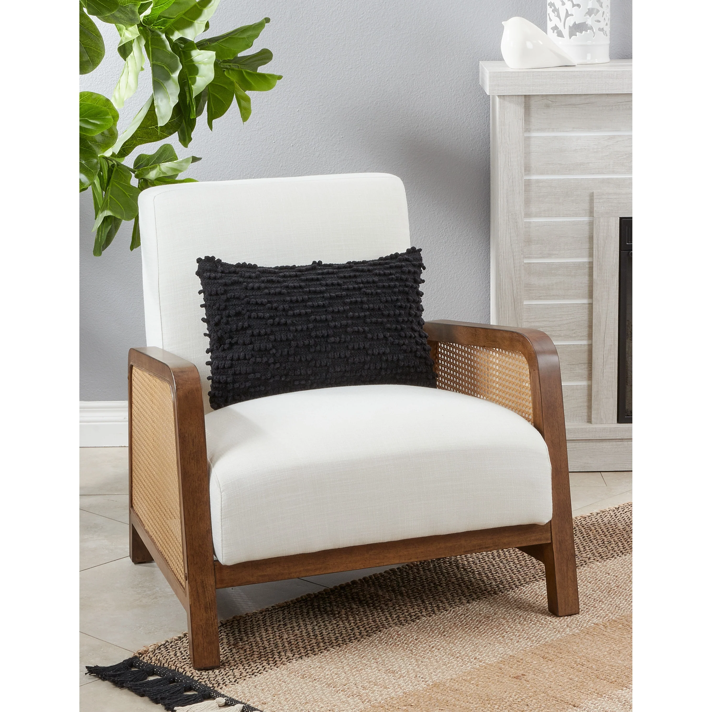 Nubby Design Down Filled Throw Pillow