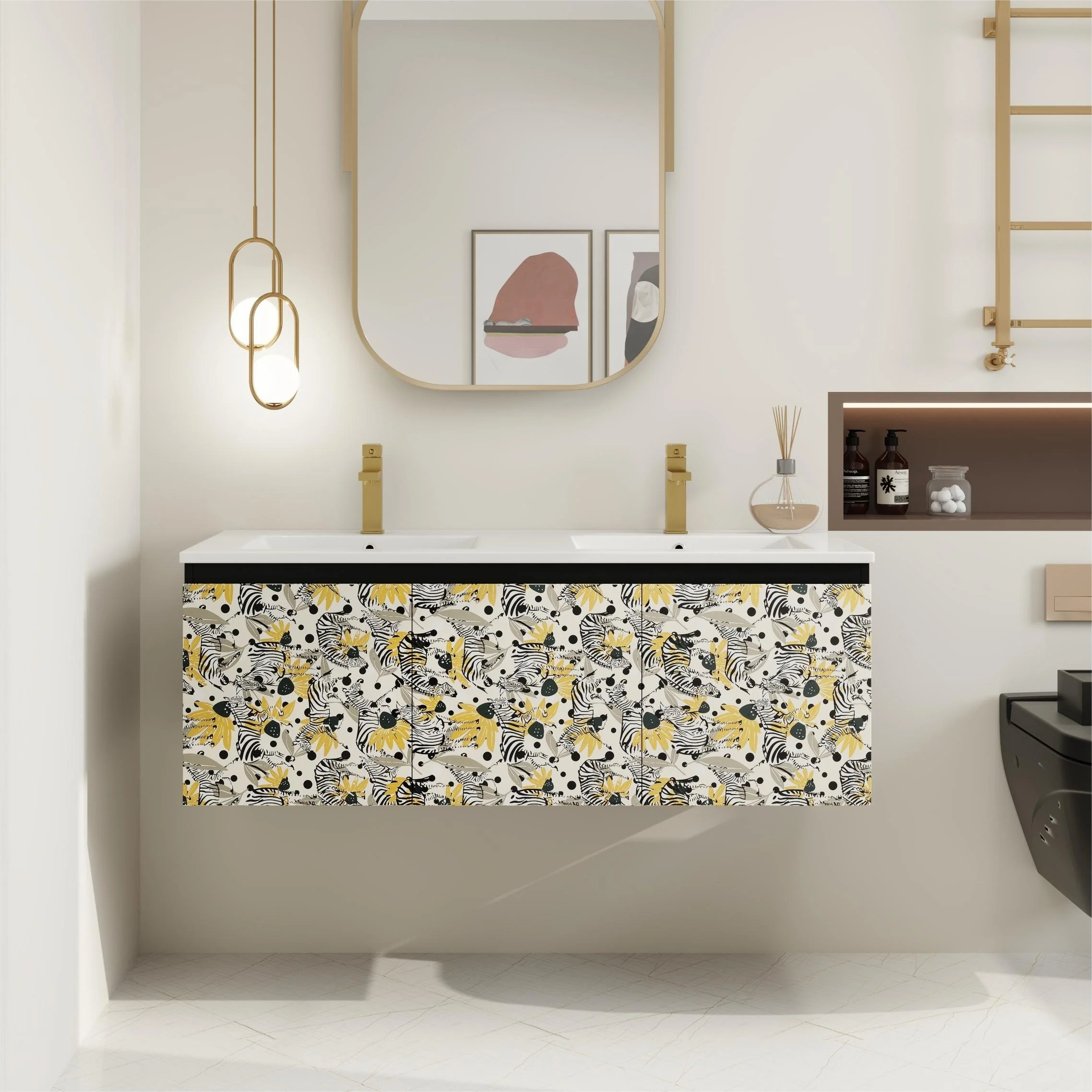 BNK 24/30/48 Inch Double Sink Bathroom Vanity with Soft Close Door