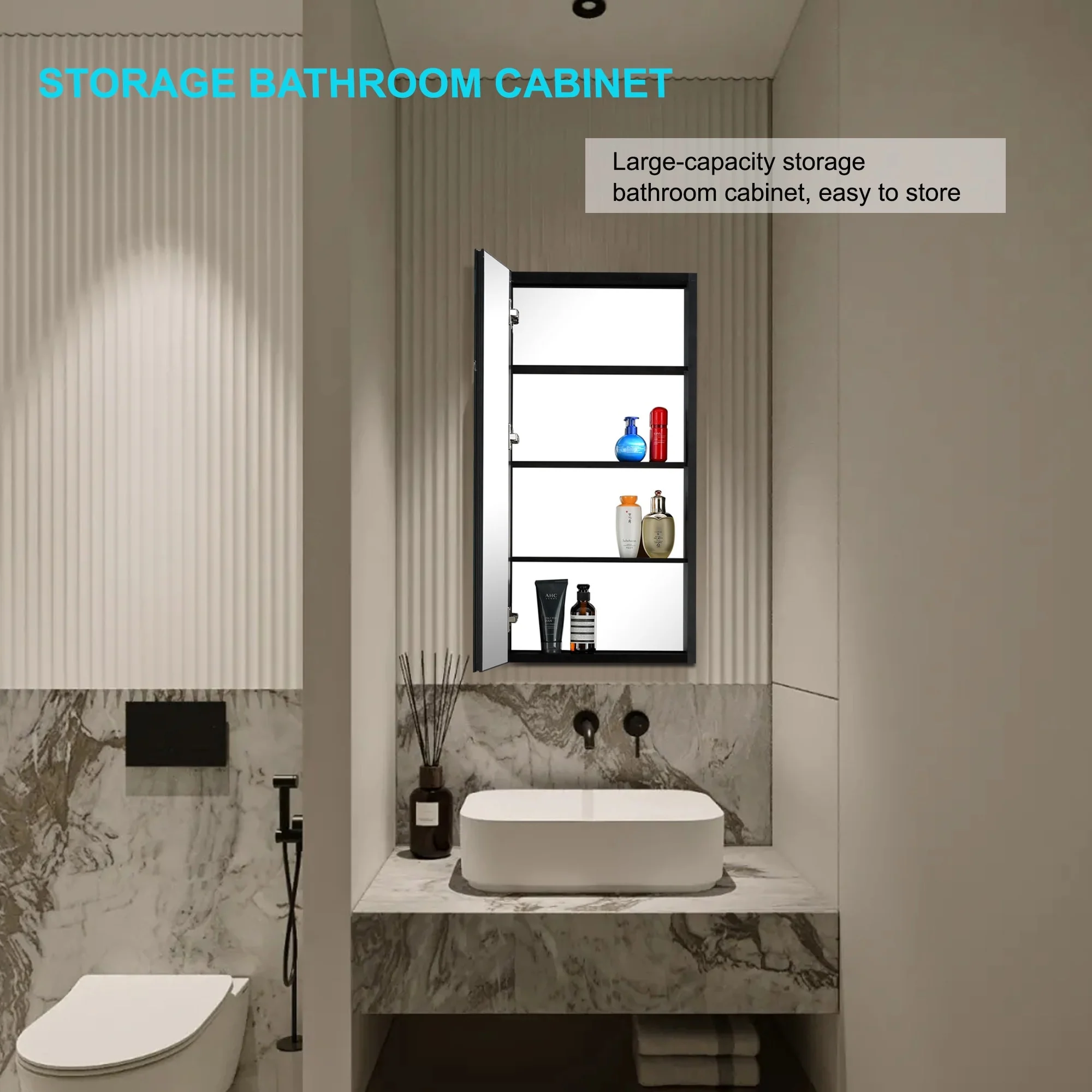 Single Door Recessed or Surface Mount Medicine Cabinet