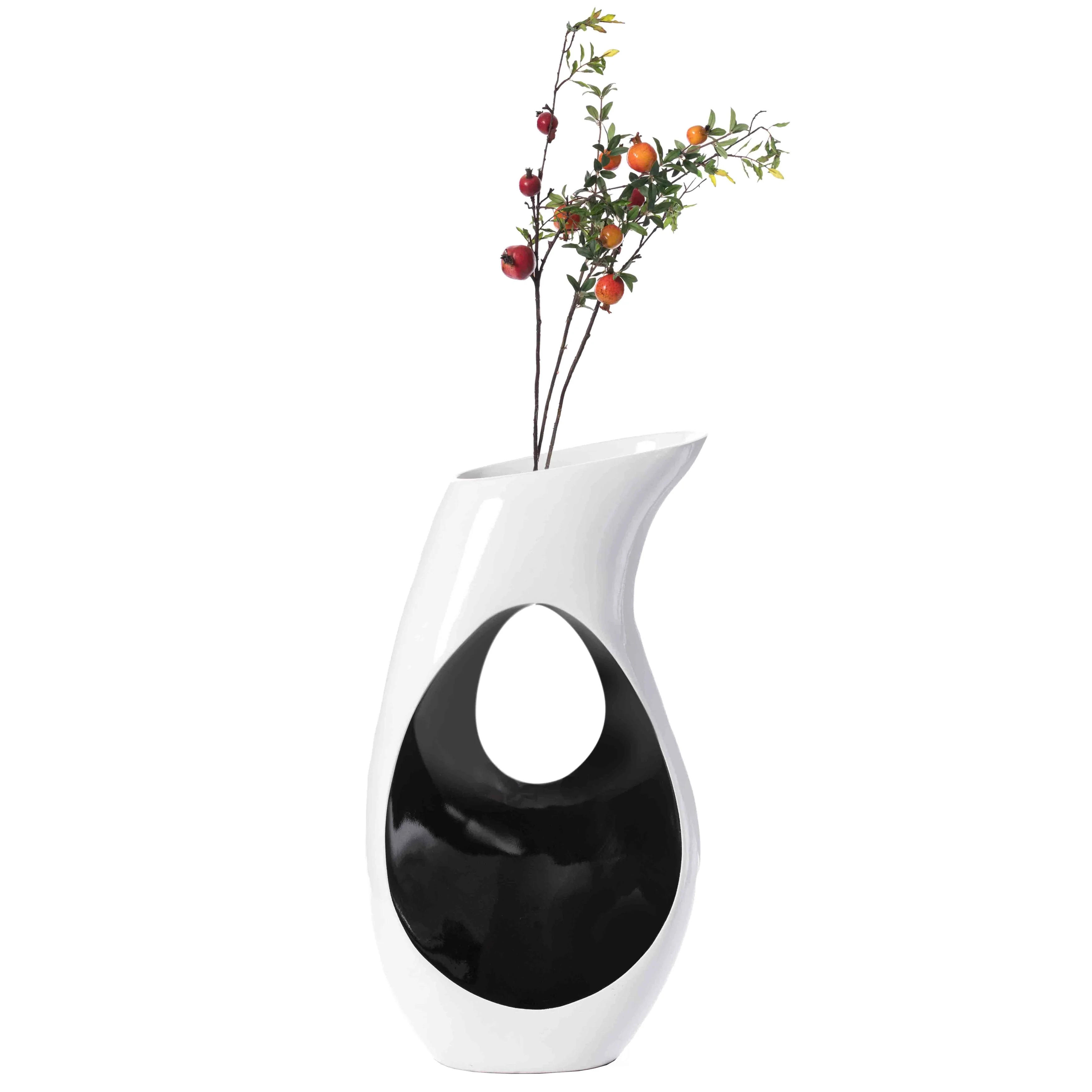 Modern floor vase, White Unique Trumpet Floor Vase, Home Interior Decoration, Modern Floor Vase, Tall Floor Vases